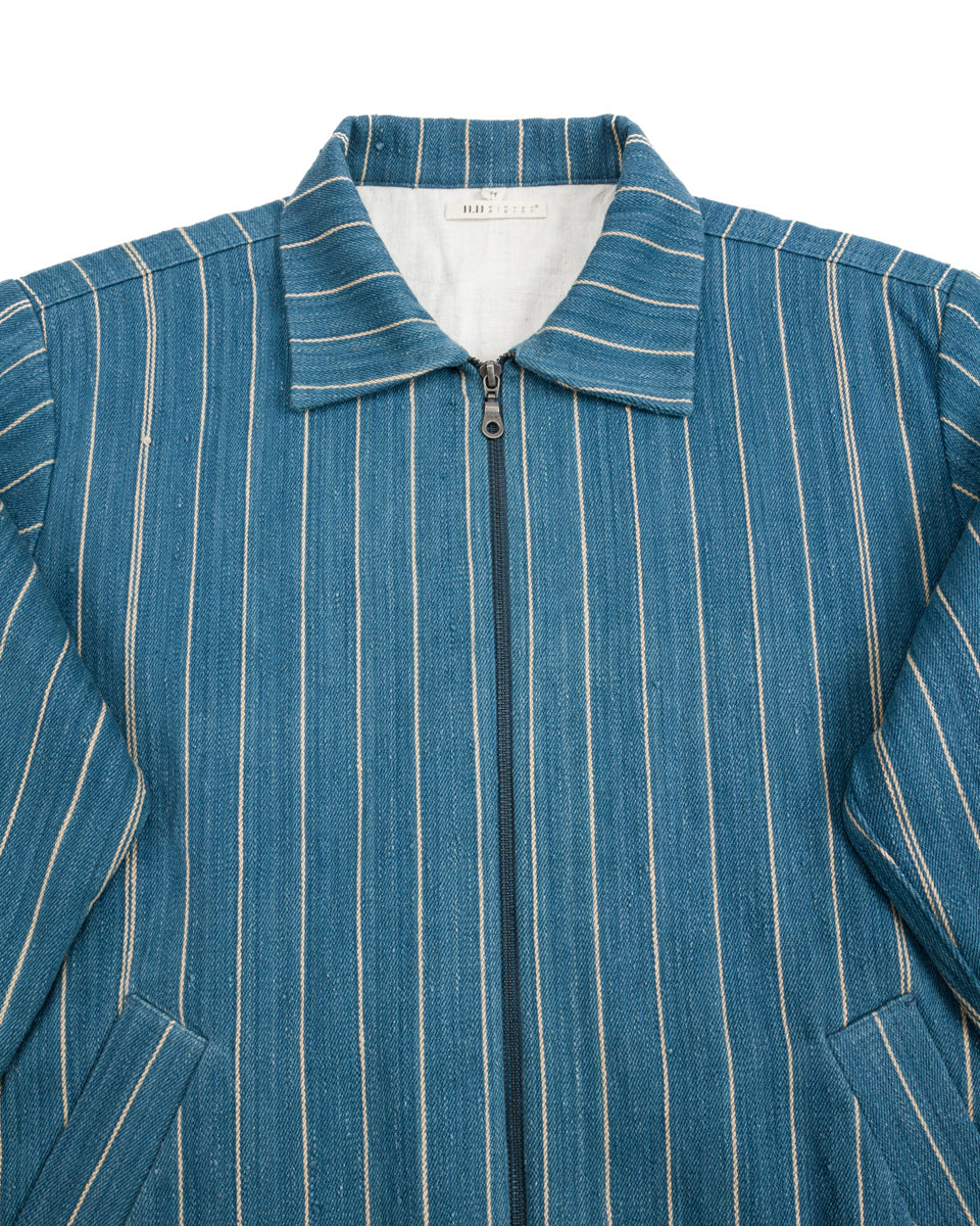 11.11 Nick Bomber - Yarn Dyed Stripe Turquoise Denim - Standard & Strange