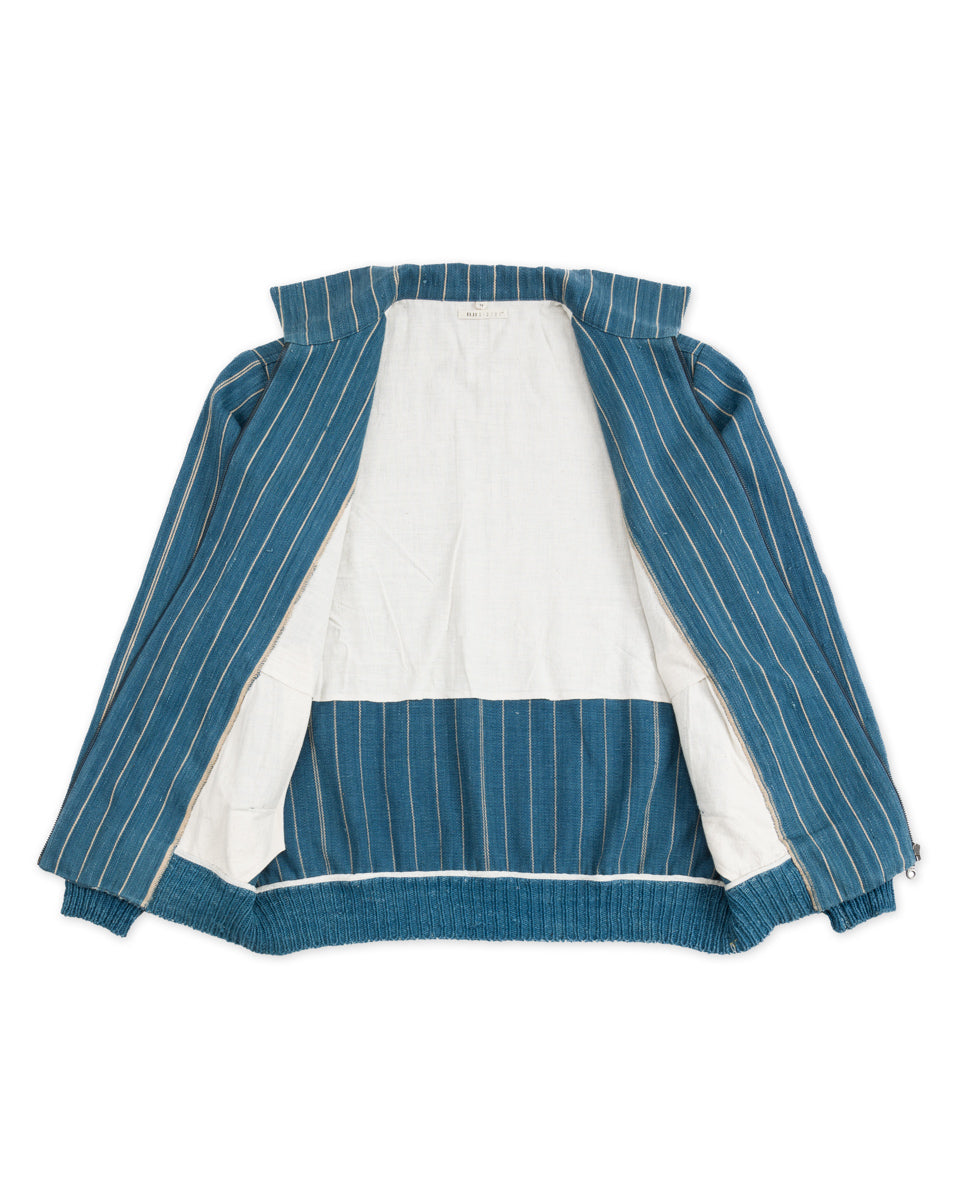 11.11 Nick Bomber - Yarn Dyed Stripe Turquoise Denim - Standard & Strange