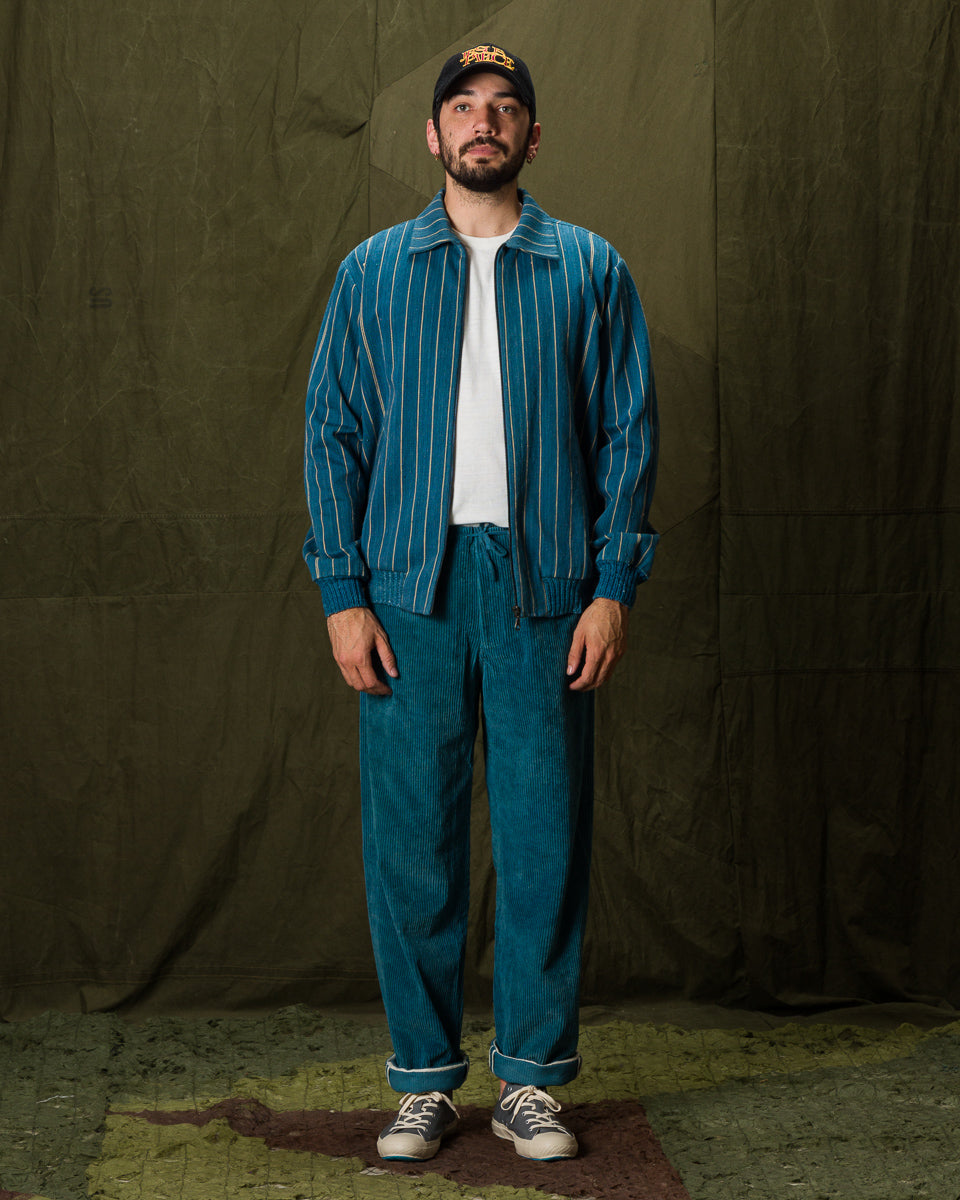 11.11 Nick Bomber - Yarn Dyed Stripe Turquoise Denim - Standard & Strange