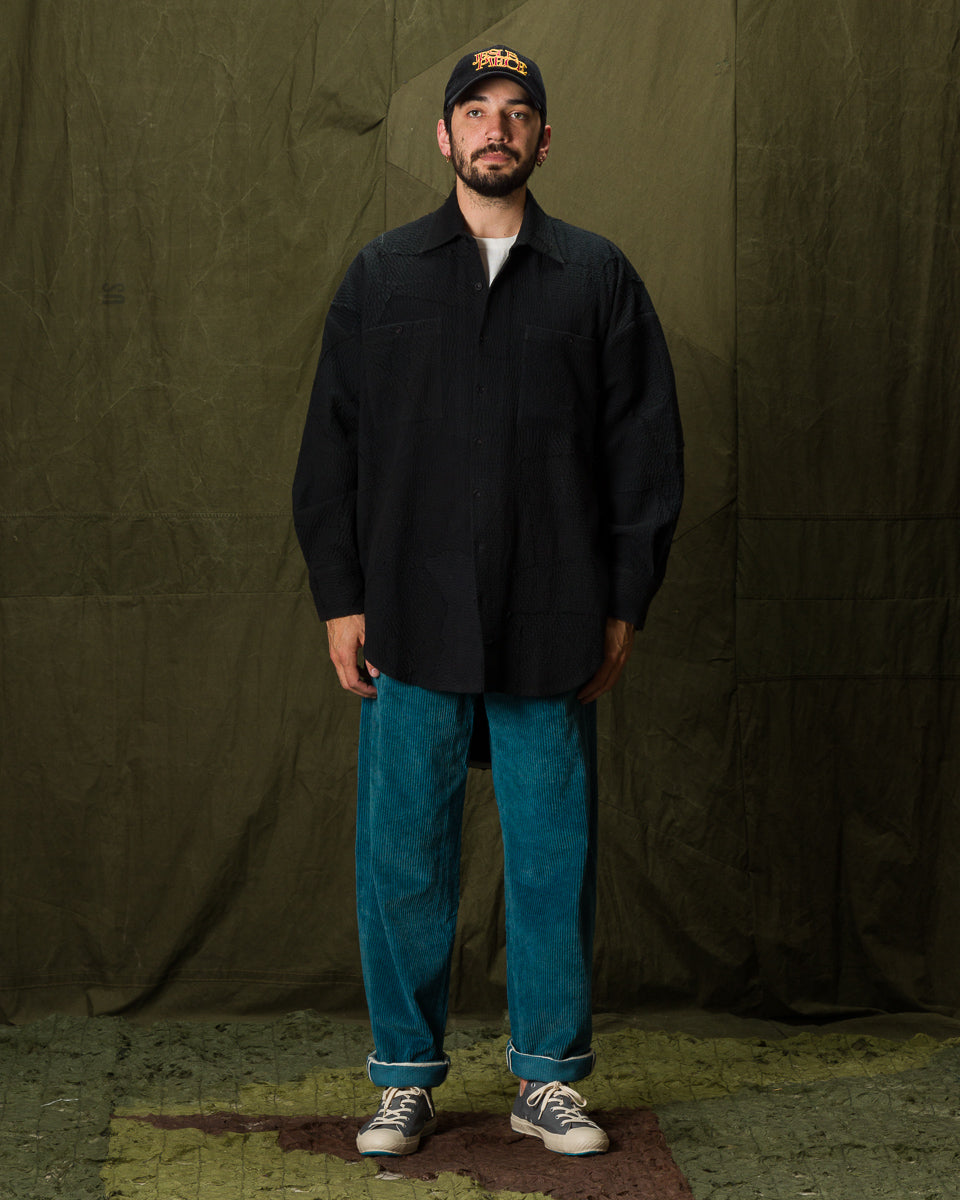 11.11 V Boy Shirt - Black Patchwork - Standard & Strange