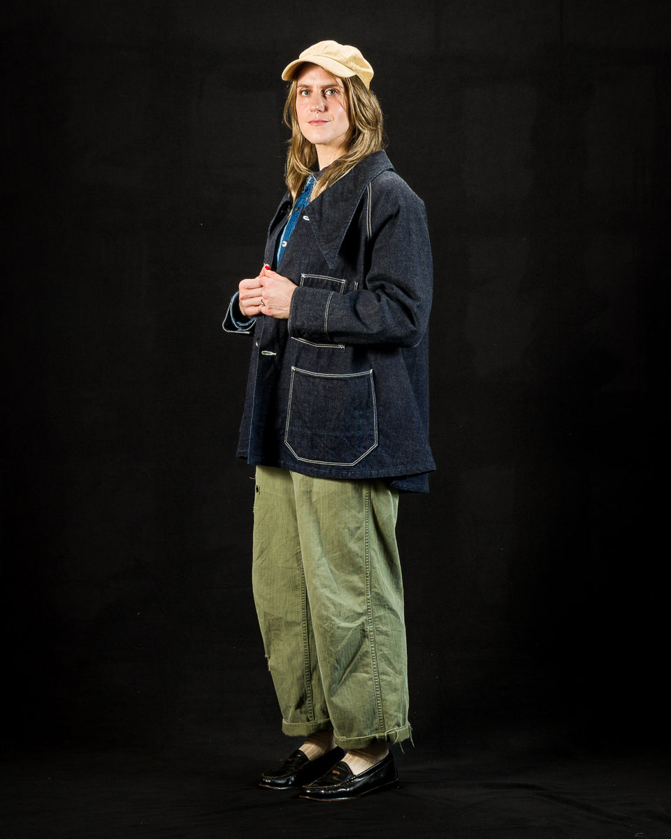 12oz Denim Large Pointed Collar BELL Coverall - IDG