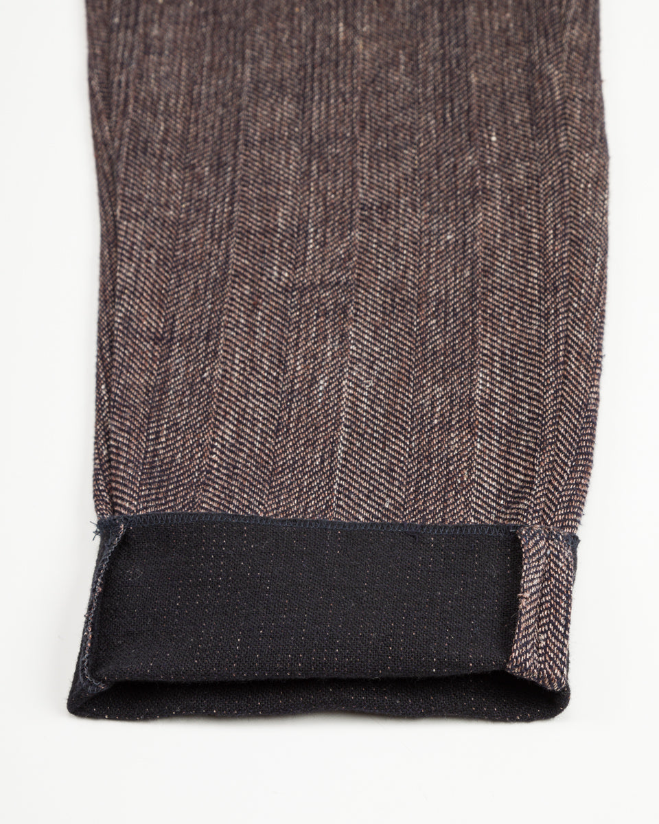 1st PAT-RN Logan Trousers - Melange Brown Herringbone - Standard & Strange