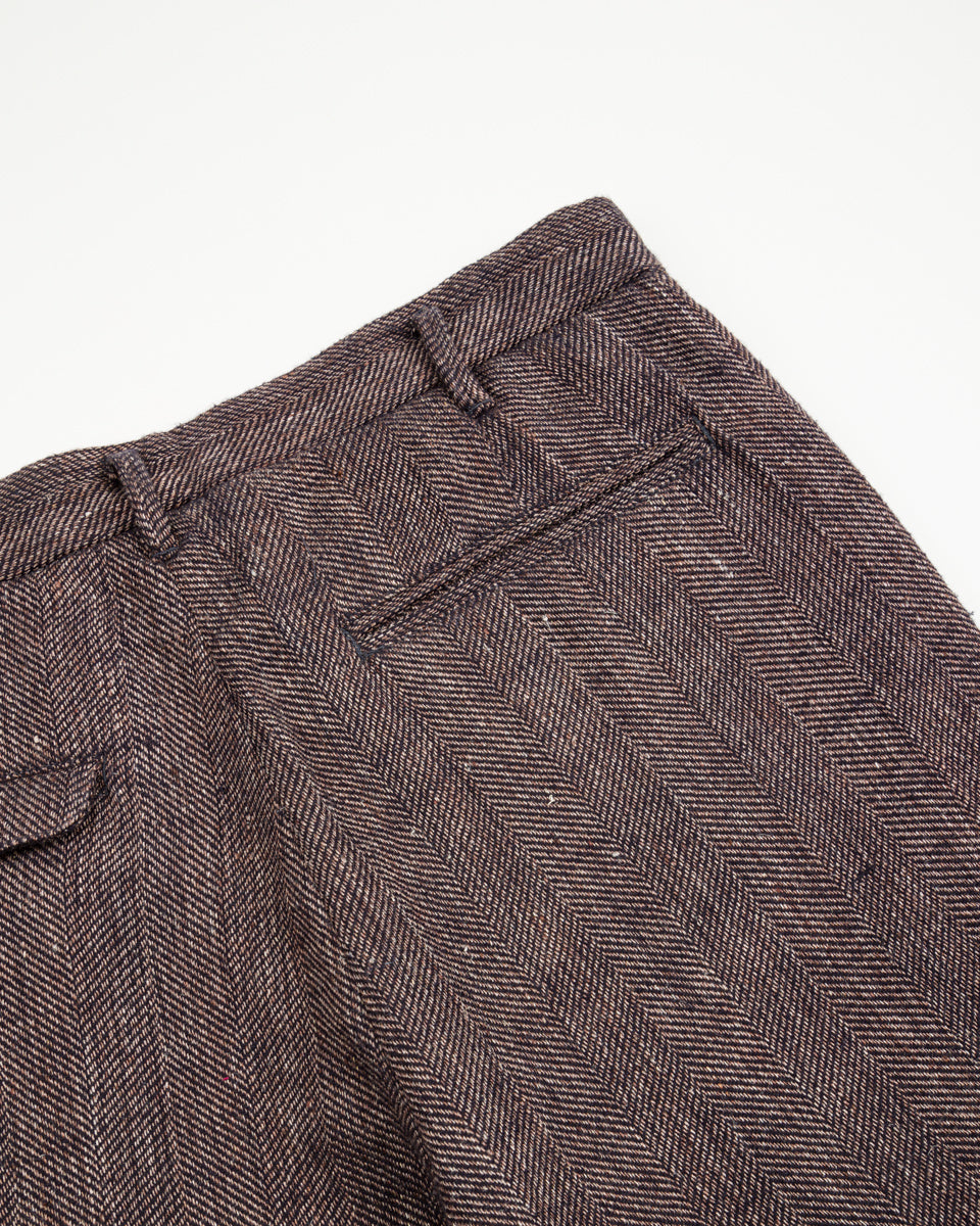 1st PAT-RN Logan Trousers - Melange Brown Herringbone - Standard & Strange