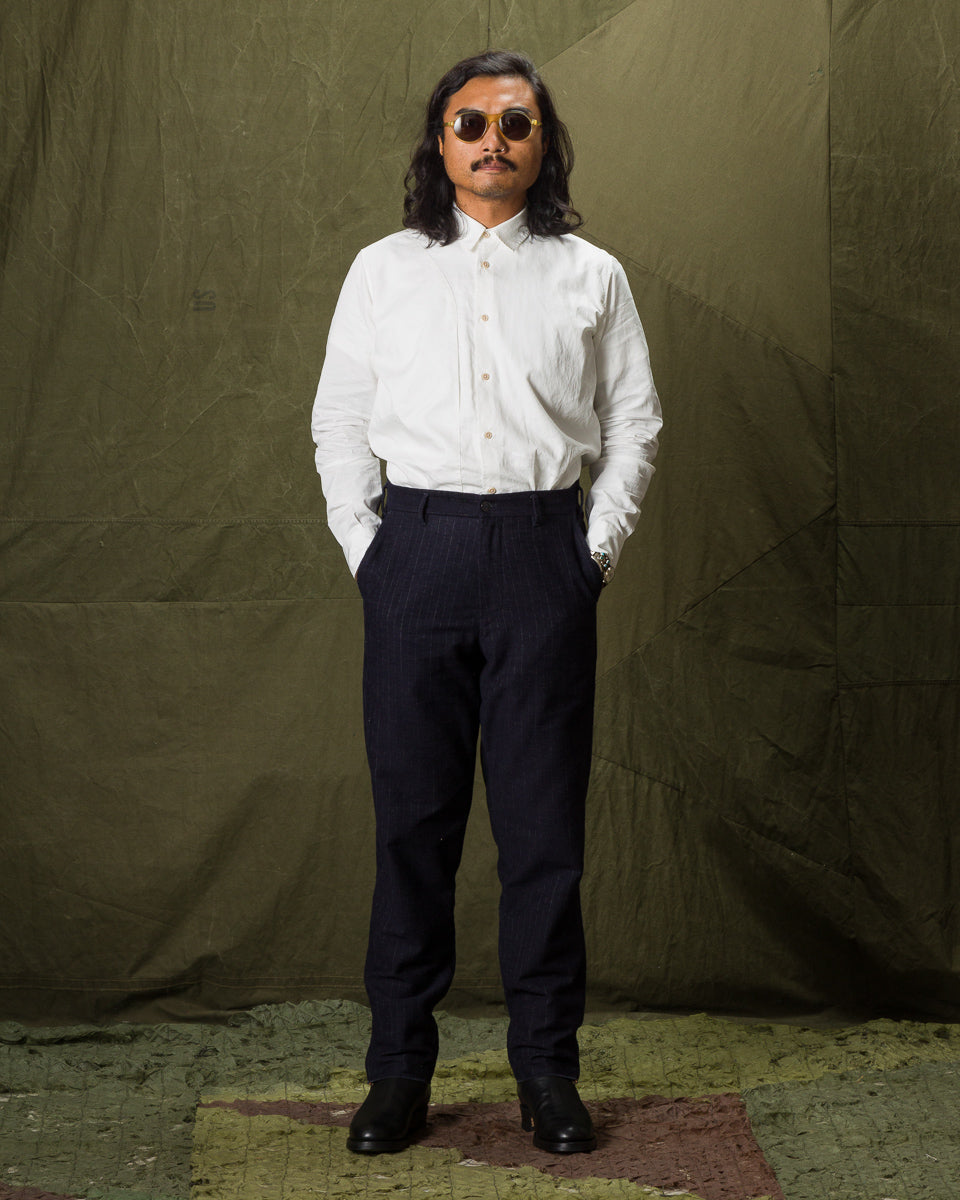 1st PAT-RN Logan Trousers - Navy/Grey Pinstripes - Standard & Strange