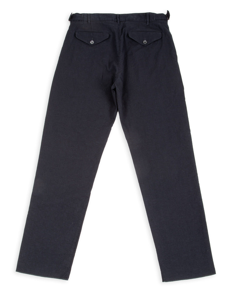 1st PAT-RN Georg Trousers - Dark Blue Pinpoint Cotton/Linen - Standard & Strange