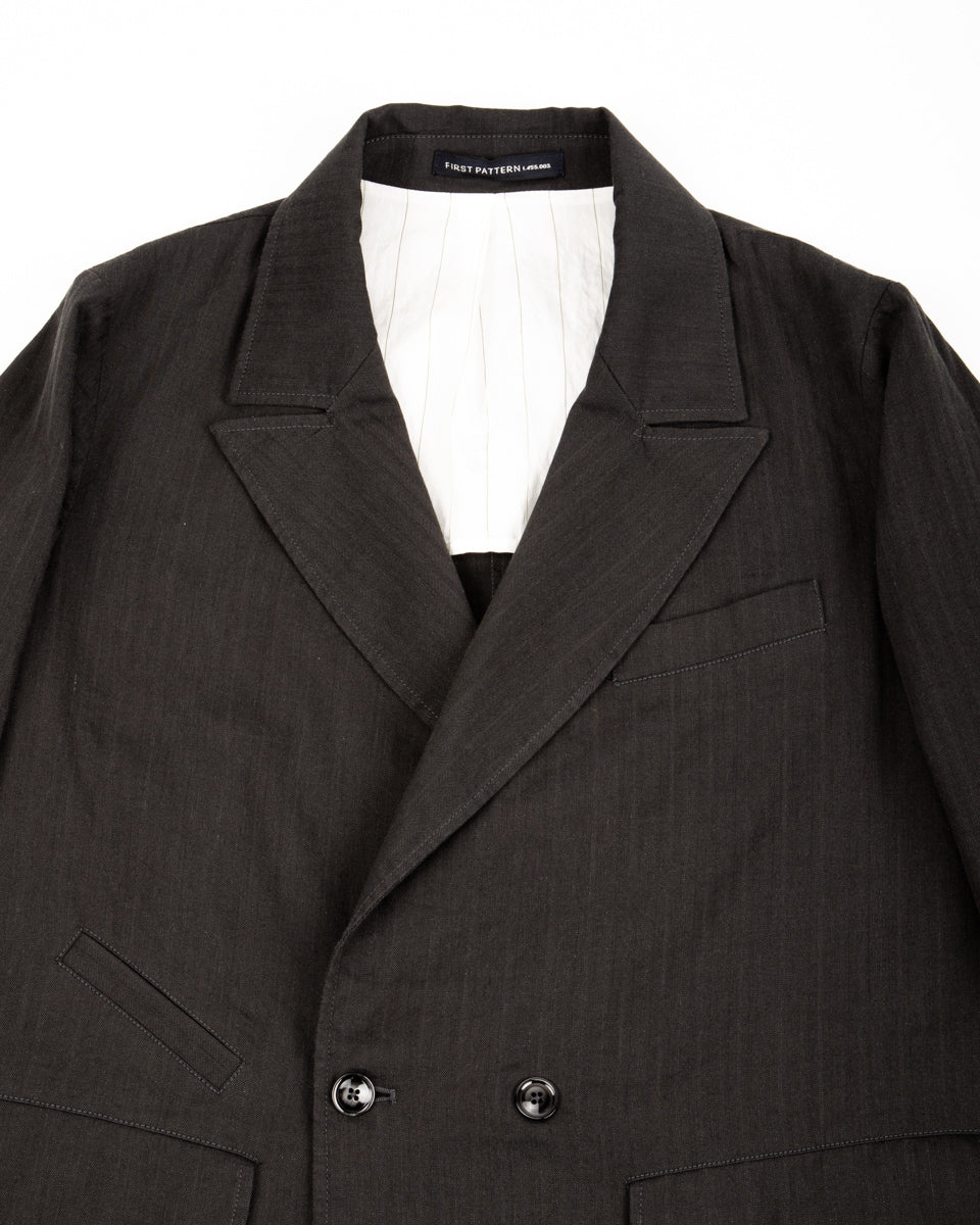 1st PAT-RN Theorem Jacket - Steel Grey Cotton/Linen Herringbone - Standard & Strange