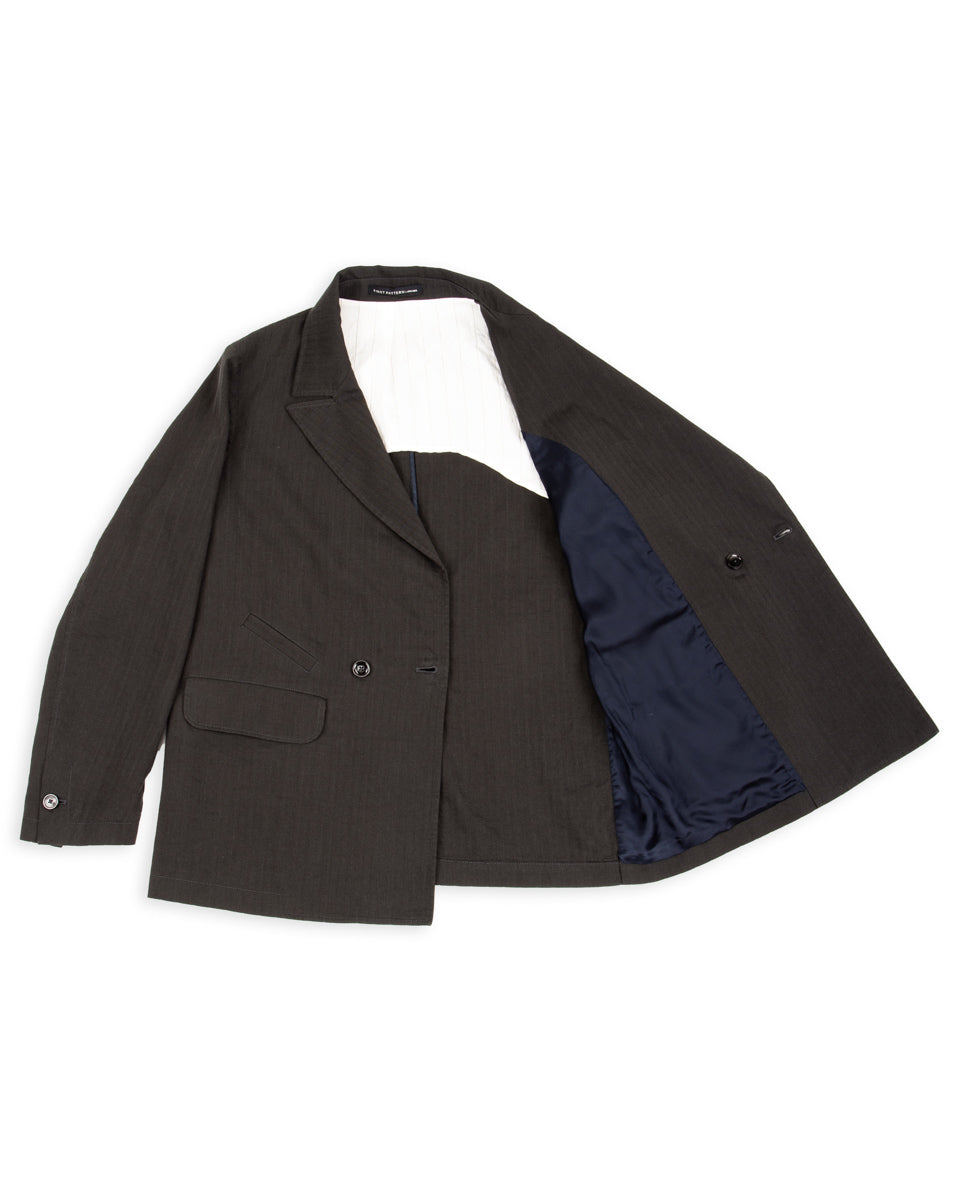 1st PAT-RN Theorem Jacket - Steel Grey Cotton/Linen Herringbone - Standard & Strange
