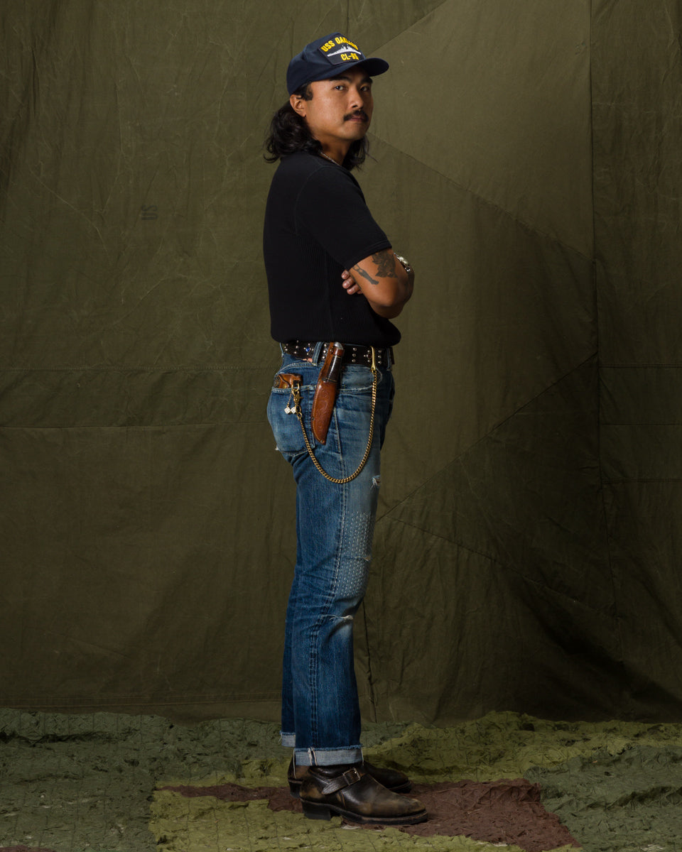 The Real McCoy's Waffle Thermal Shirt S/S - Black - Standard & Strange