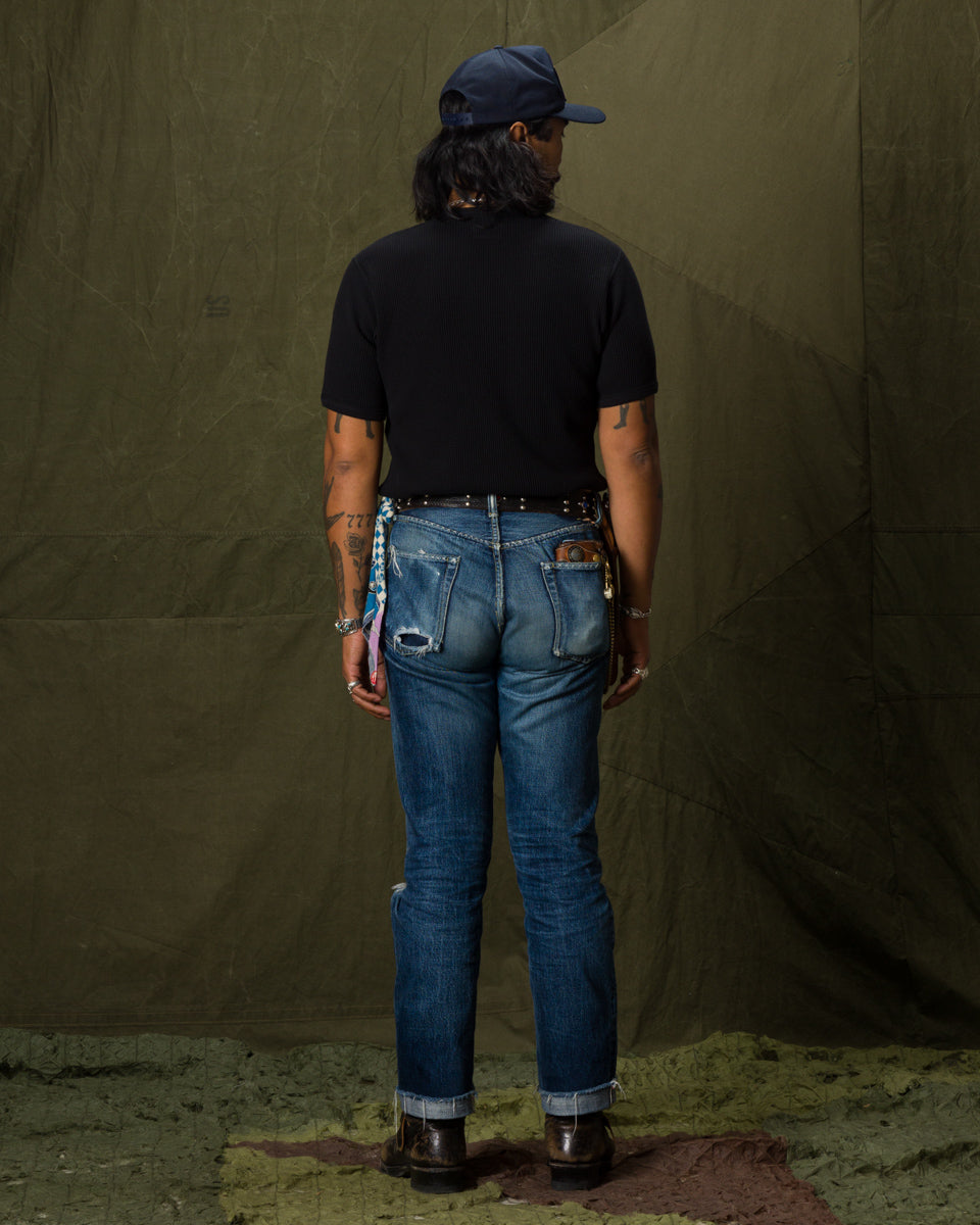 The Real McCoy's Waffle Thermal Shirt S/S - Black - Standard & Strange