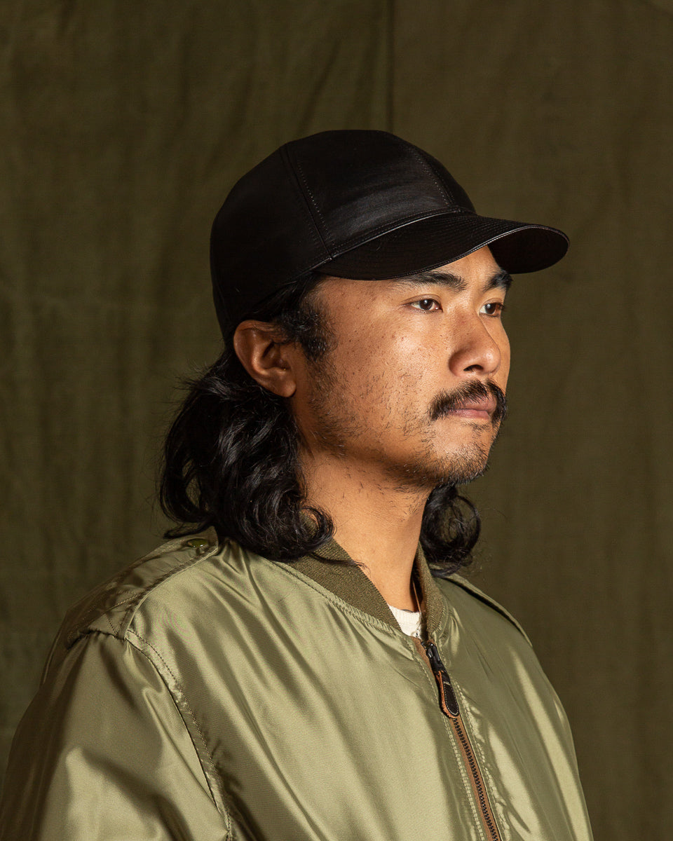Papa Nui A-26 Cap - Black Shinki Horsehide - Standard & Strange