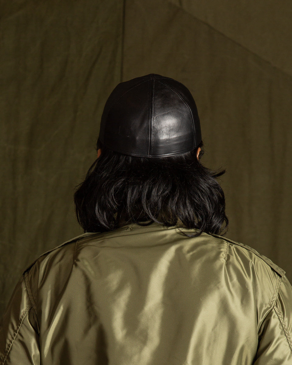Papa Nui A-26 Cap - Black Shinki Horsehide - Standard & Strange