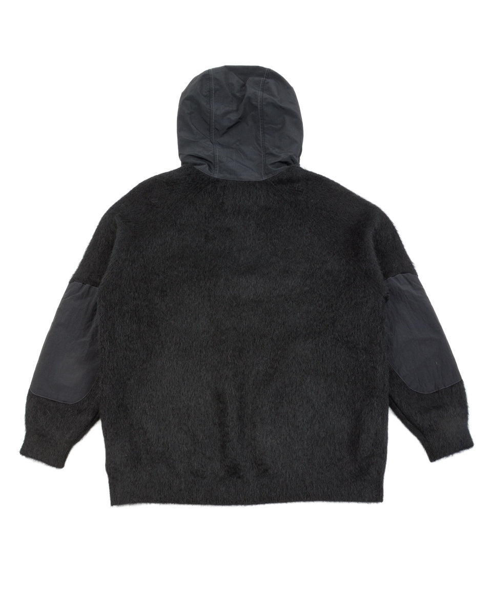 And Wander Mohair Wool Knit Hoodie - Black - Standard & Strange
