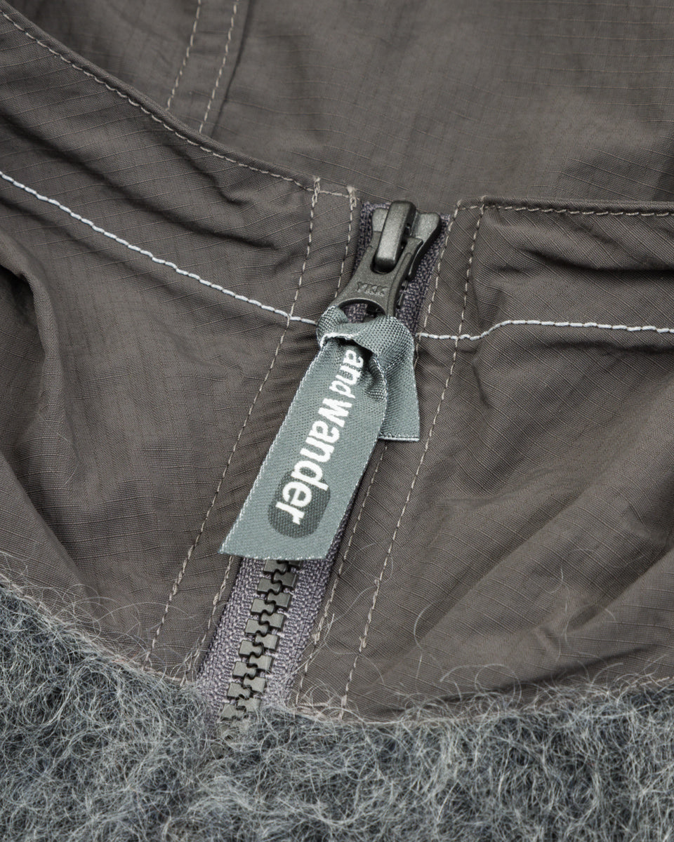 And Wander Mohair Wool Knit Hoodie - Gray - Standard & Strange