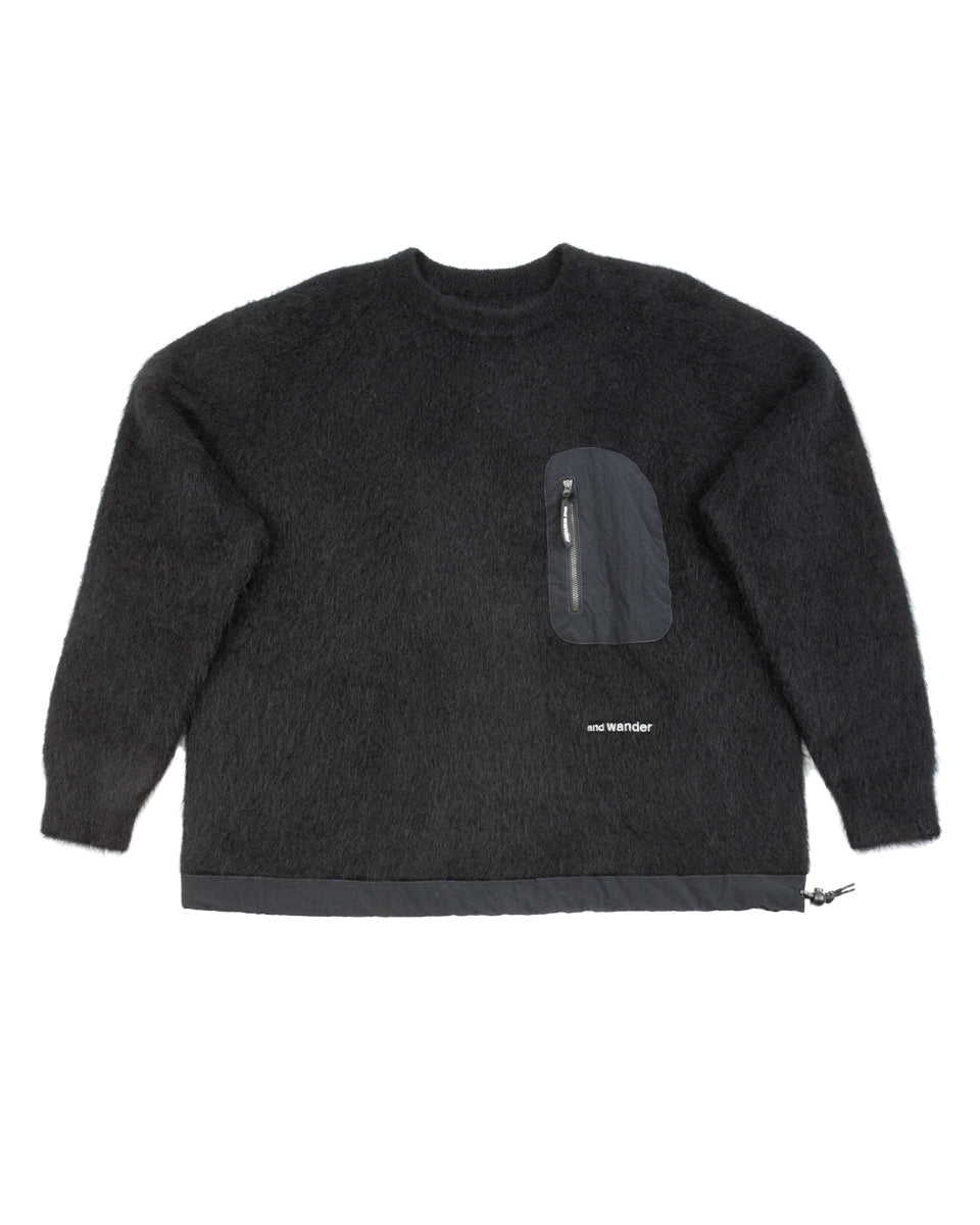 And Wander Mohair Wool Sweater - Black - Standard & Strange