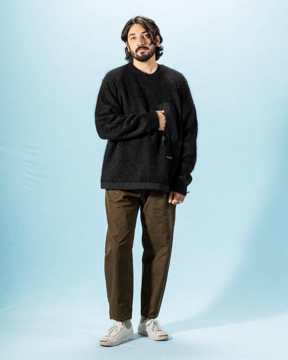 And Wander Mohair Wool Sweater - Black - Standard & Strange