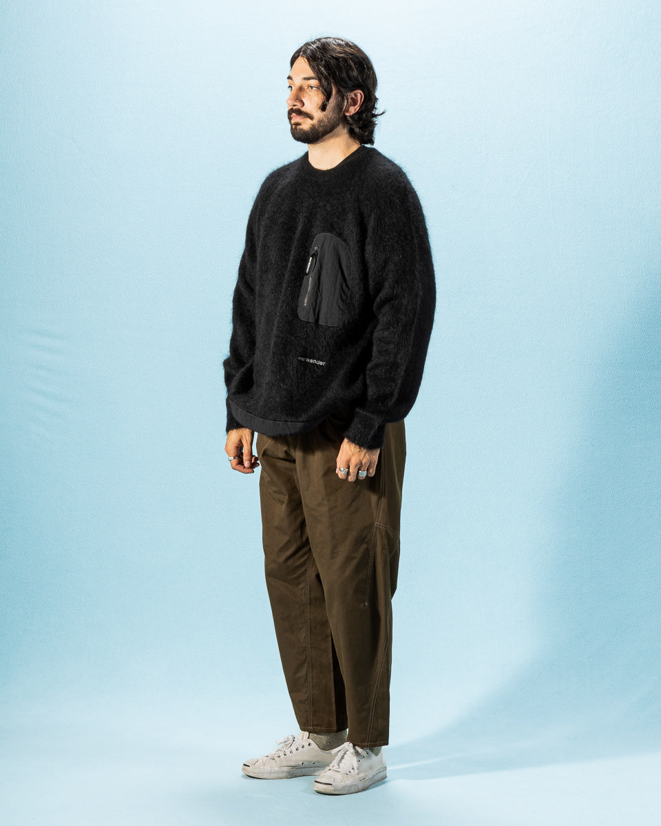 And Wander Mohair Wool Sweater - Black - Standard & Strange