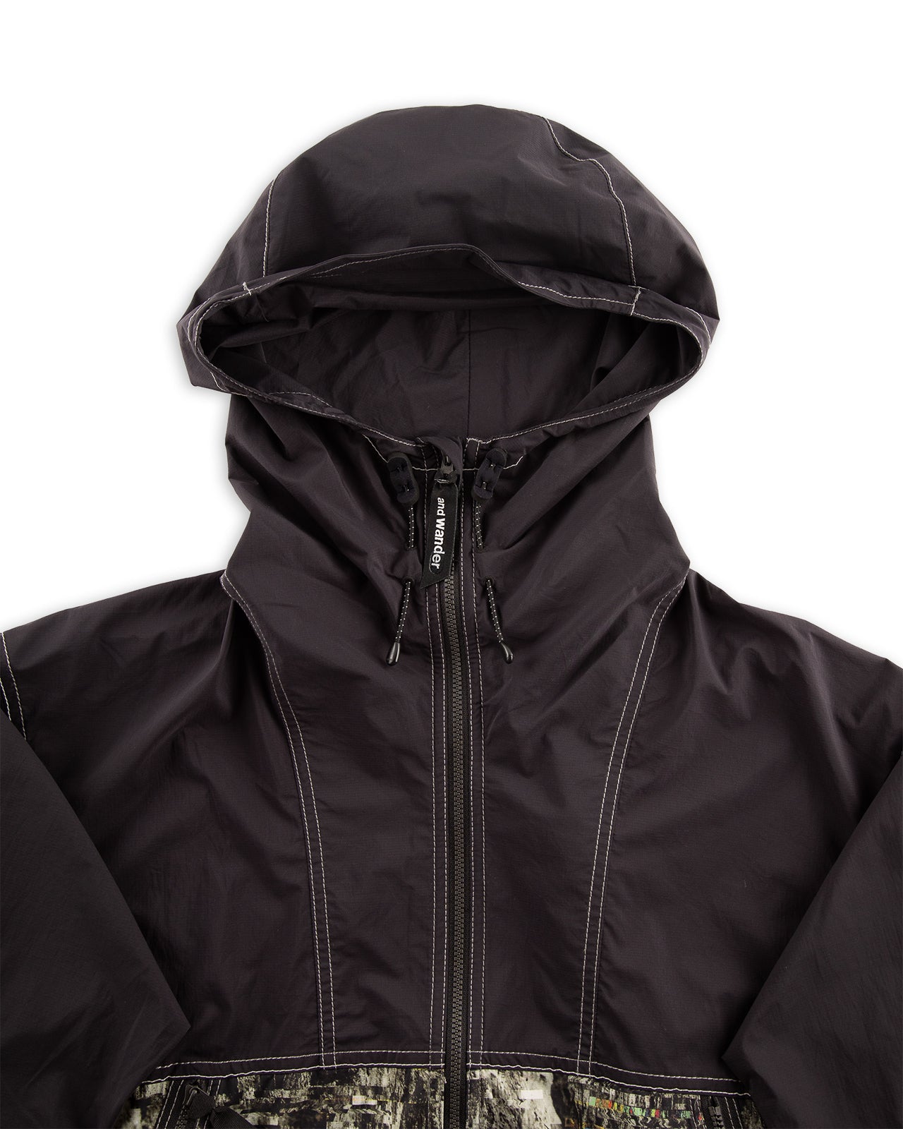 And Wander PERTEX Printed Wind Jacket - Black - Standard & Strange