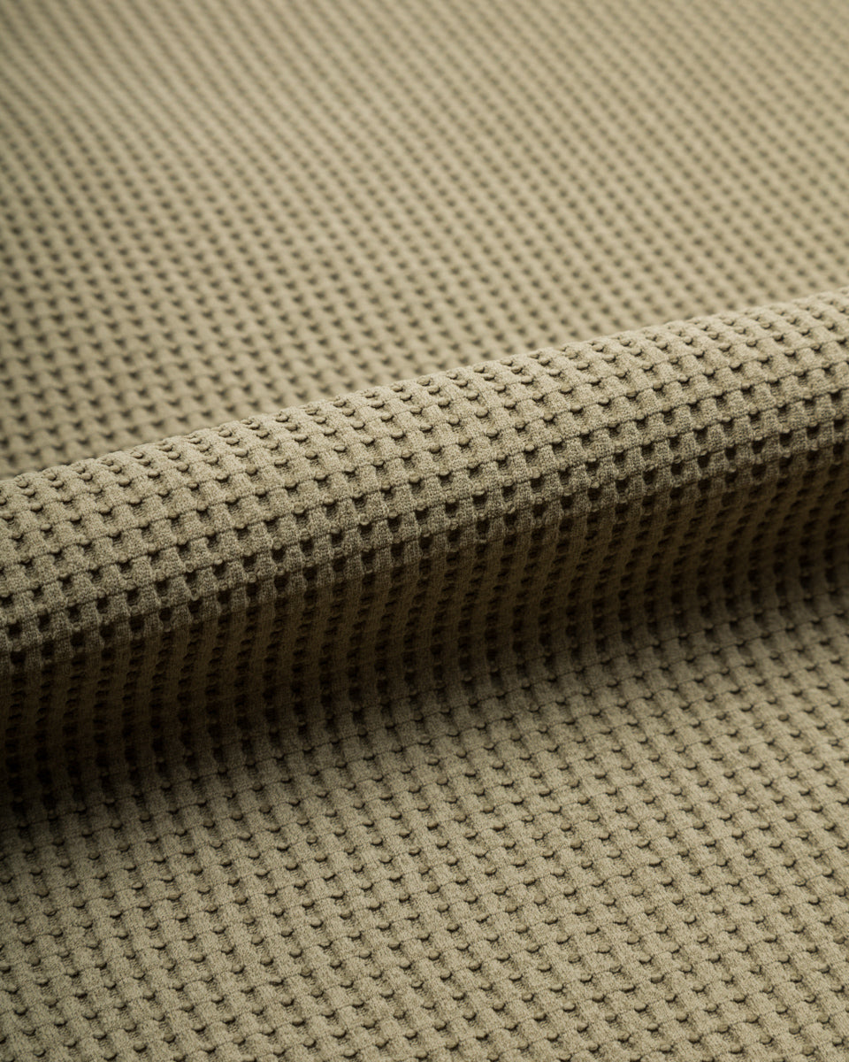 And Wander PE Waffle Long Sleeve Tee - Khaki - Standard & Strange