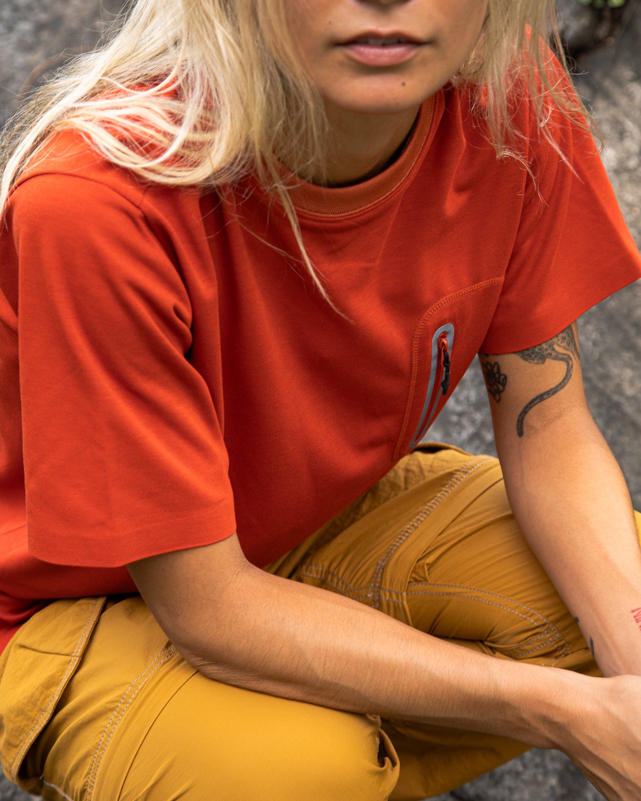 And Wander Seamless S/S Tee - Red - Standard & Strange