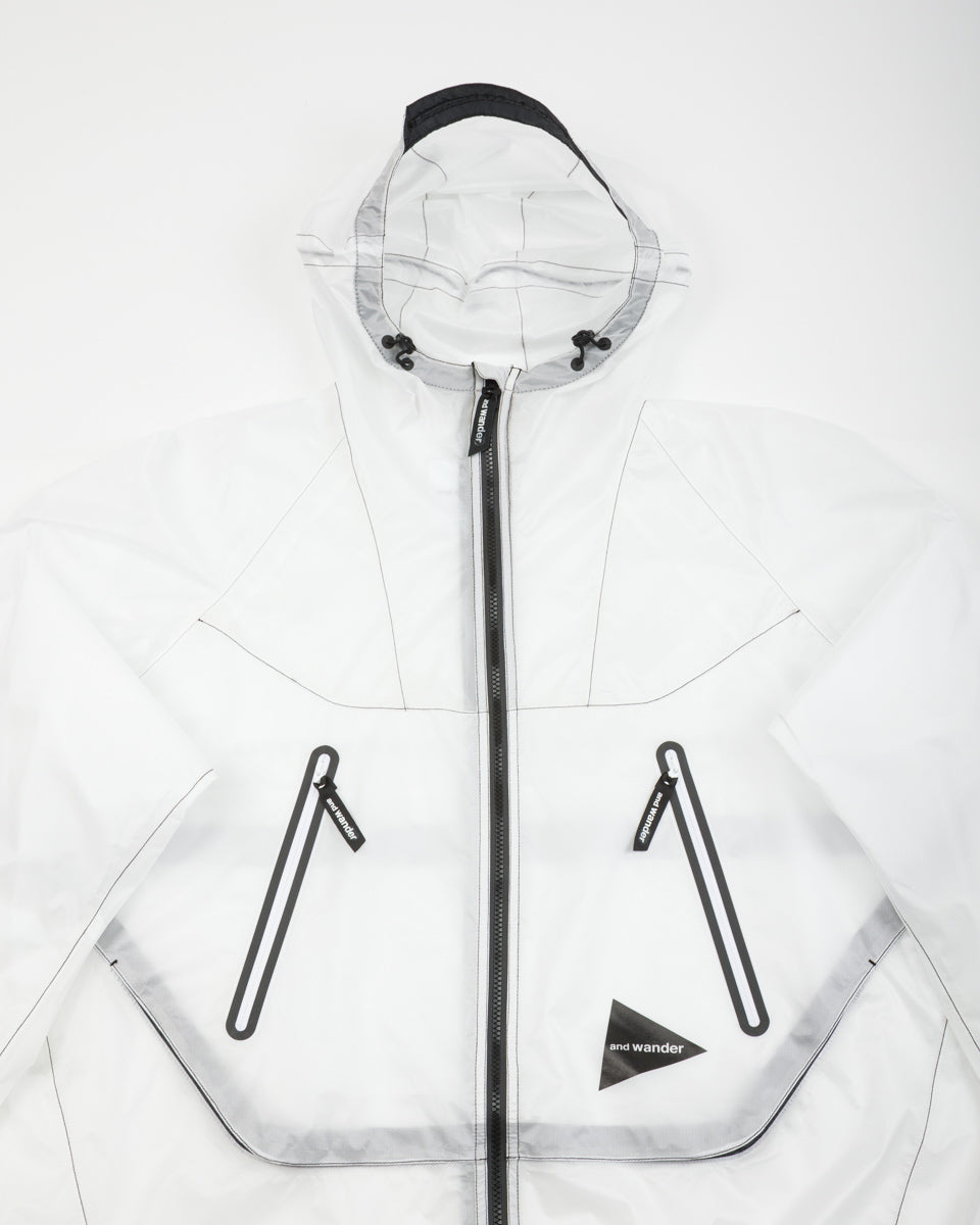 And Wander Sheer Loose Fitting Rain Jacket - White - Standard & Strange