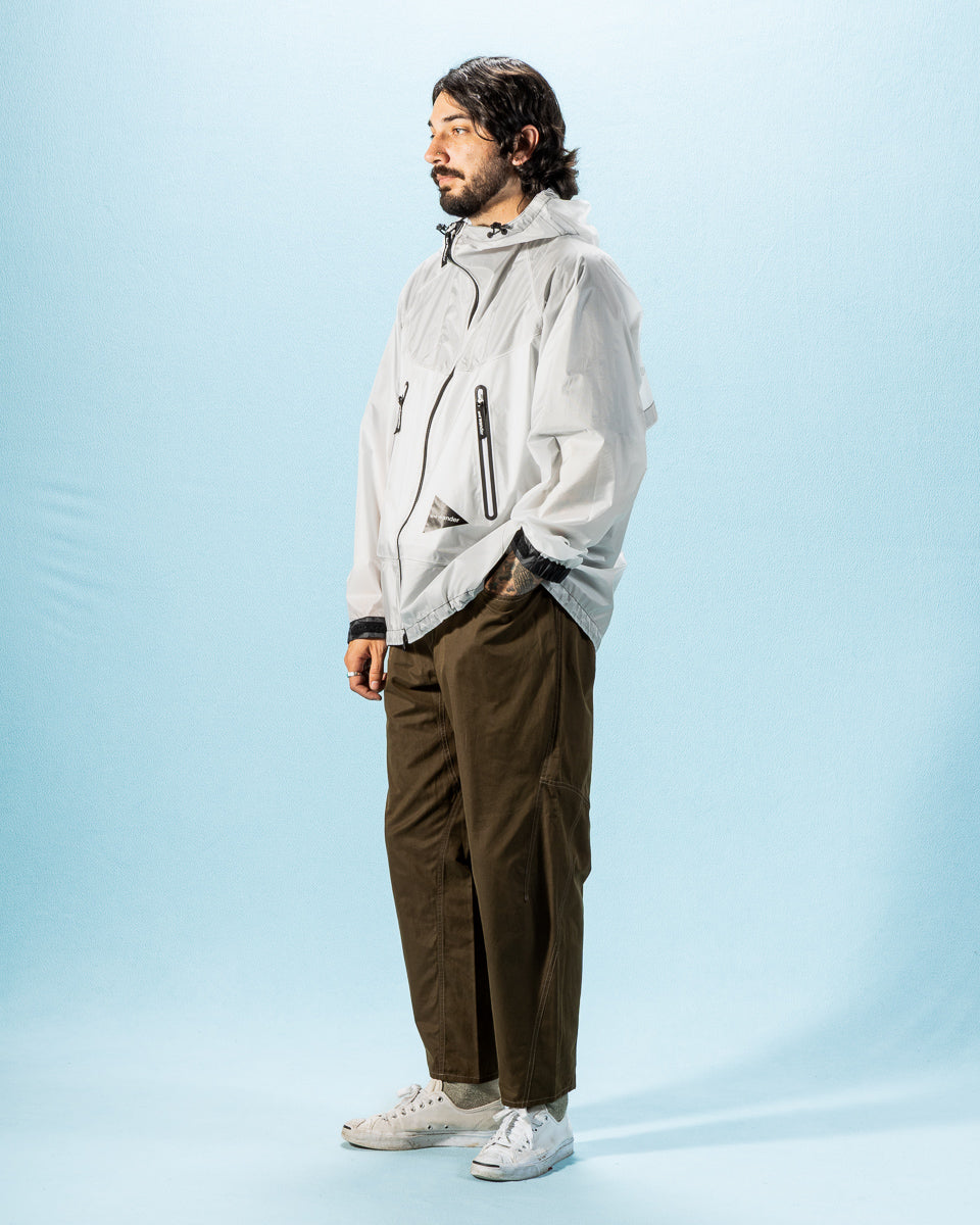 And Wander Sheer Loose Fitting Rain Jacket - White - Standard & Strange
