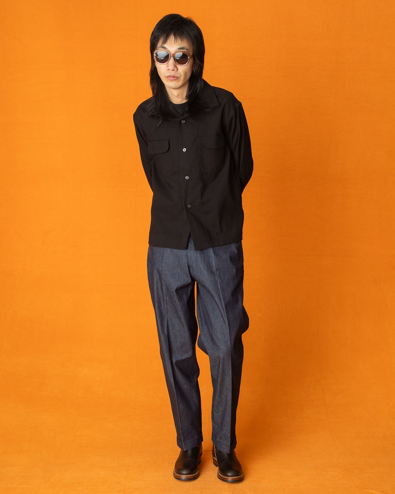 Attractions Double Cloth Flap Pocket Shirt - Black - Standard & Strange