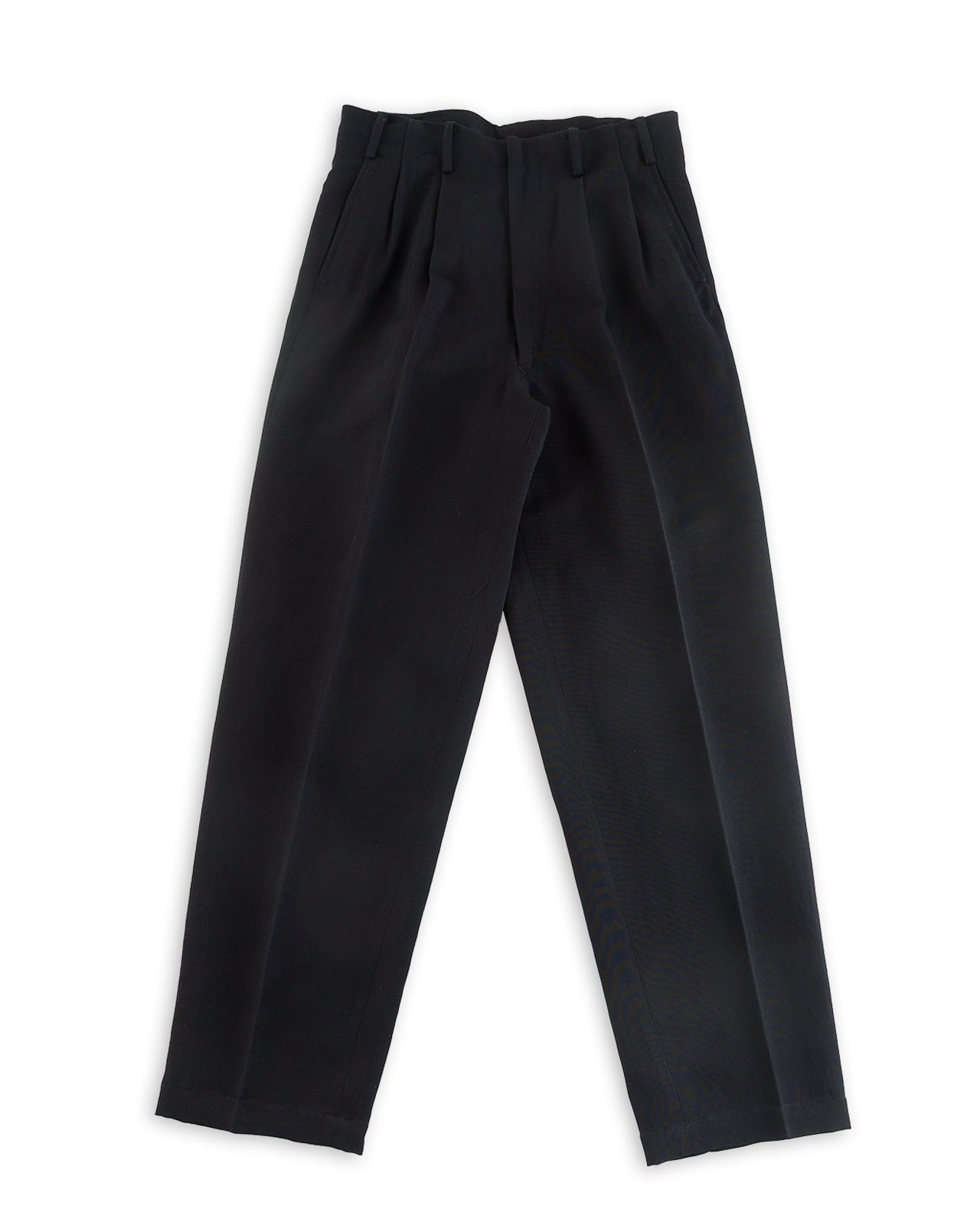 Attractions Double Pleats Trousers - Black Wool Linen - Standard & Strange