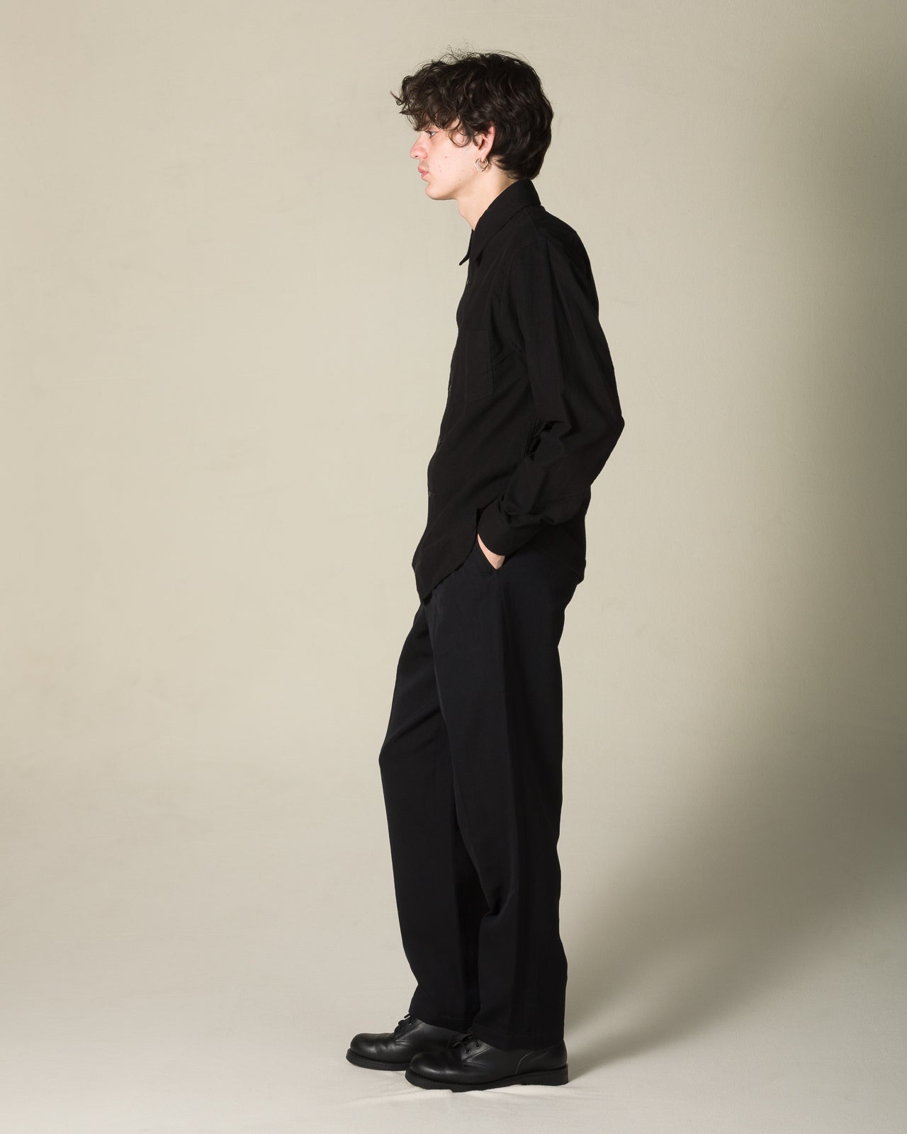 Attractions Double Pleats Trousers - Black Wool Linen - Standard & Strange