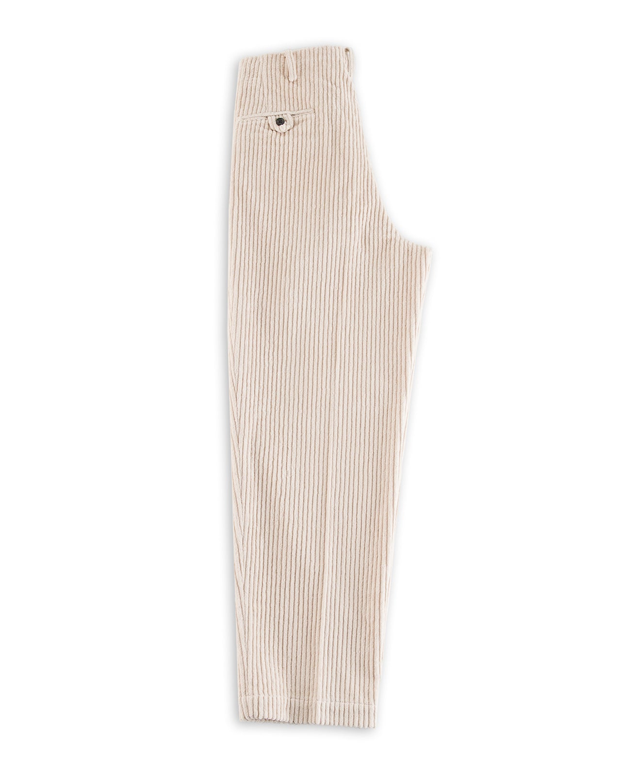 Attractions Double Pleats Trousers - White Wide Wale Corduroy - Standard & Strange
