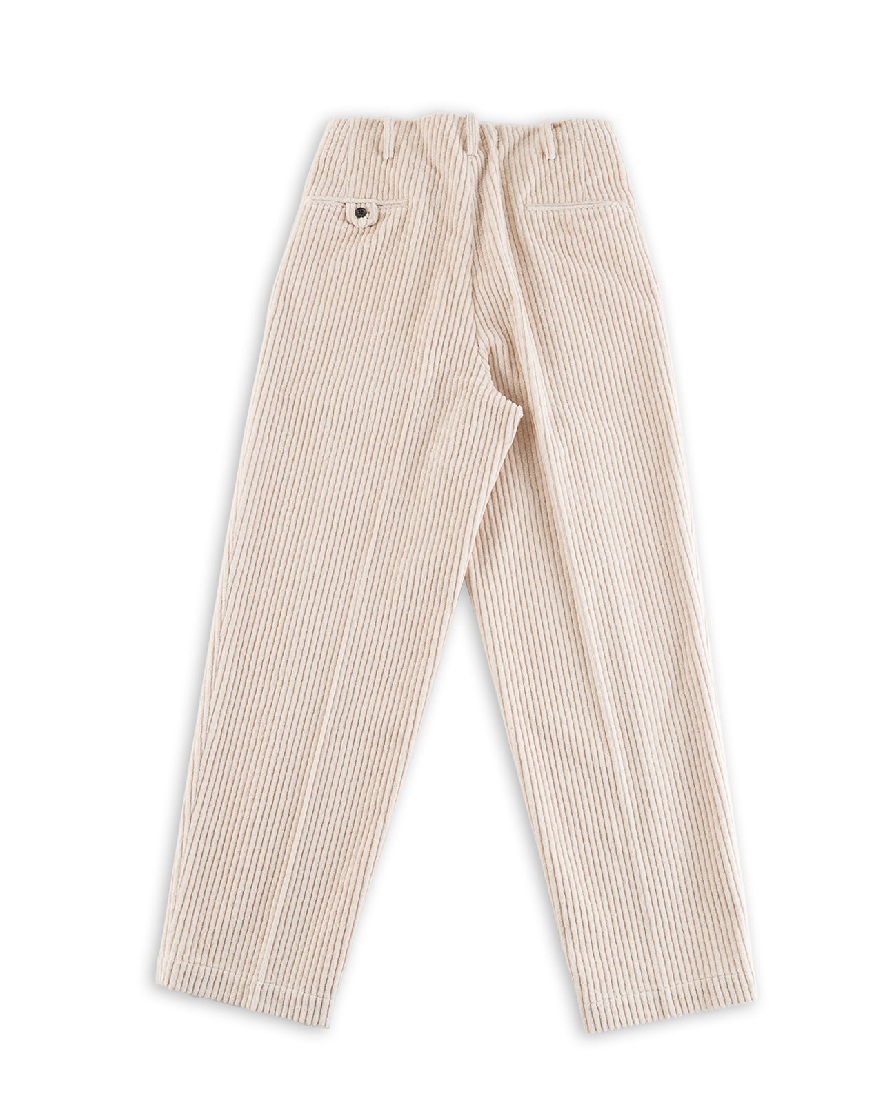 Attractions Double Pleats Trousers - White Wide Wale Corduroy - Standard & Strange