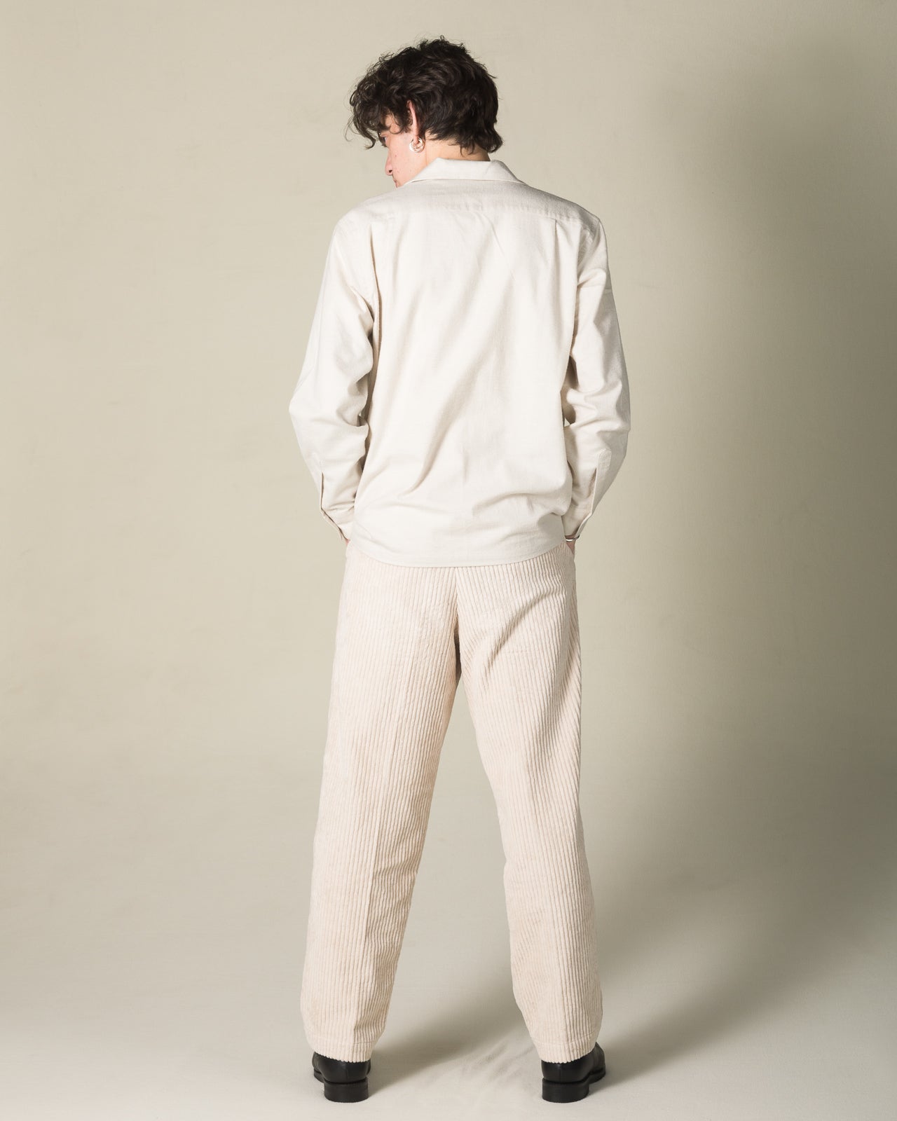 Attractions Double Pleats Trousers - White Wide Wale Corduroy - Standard & Strange
