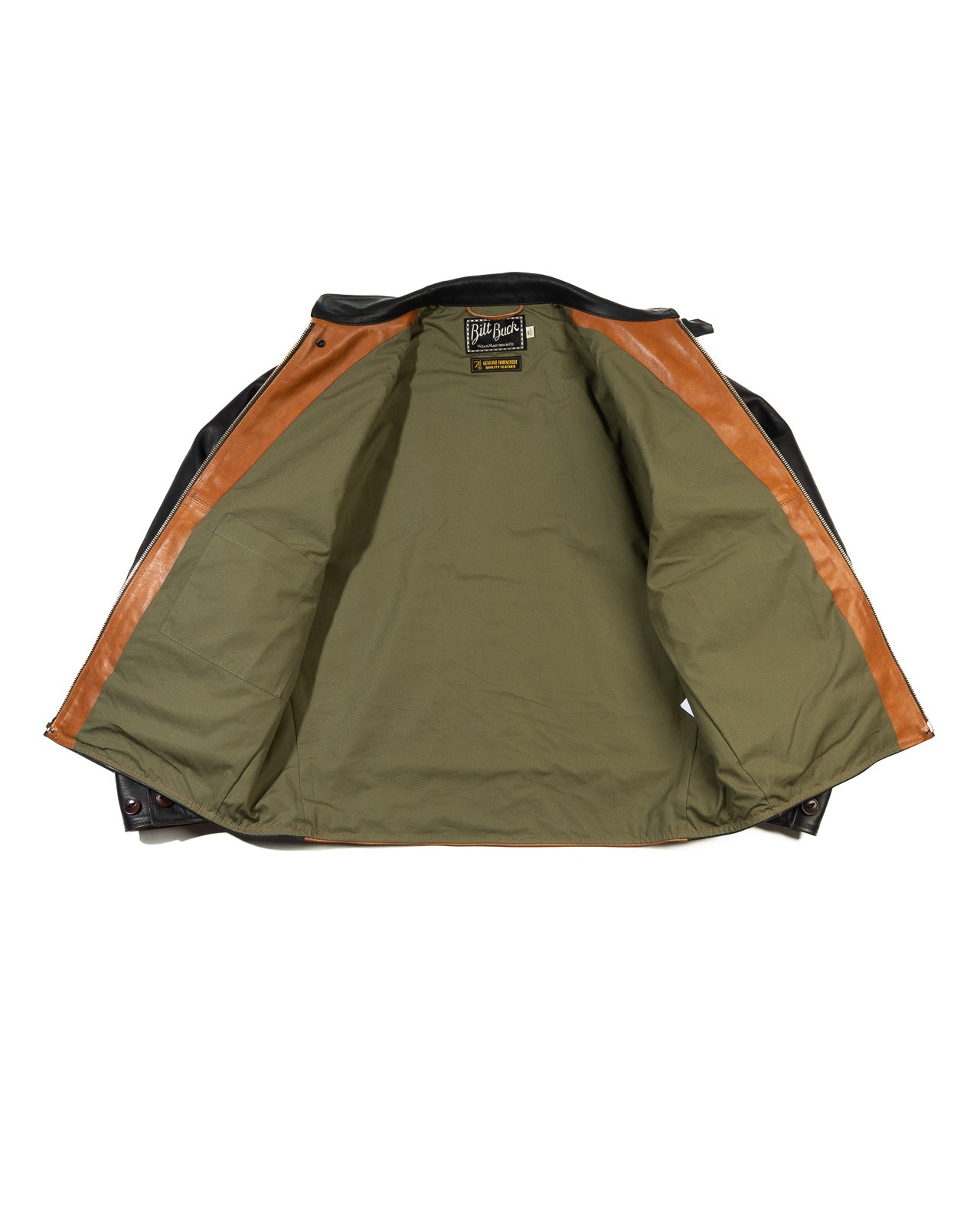 Attractions Horsehide A-1 Zip Jacket - Black / Brown - Standard & Strange