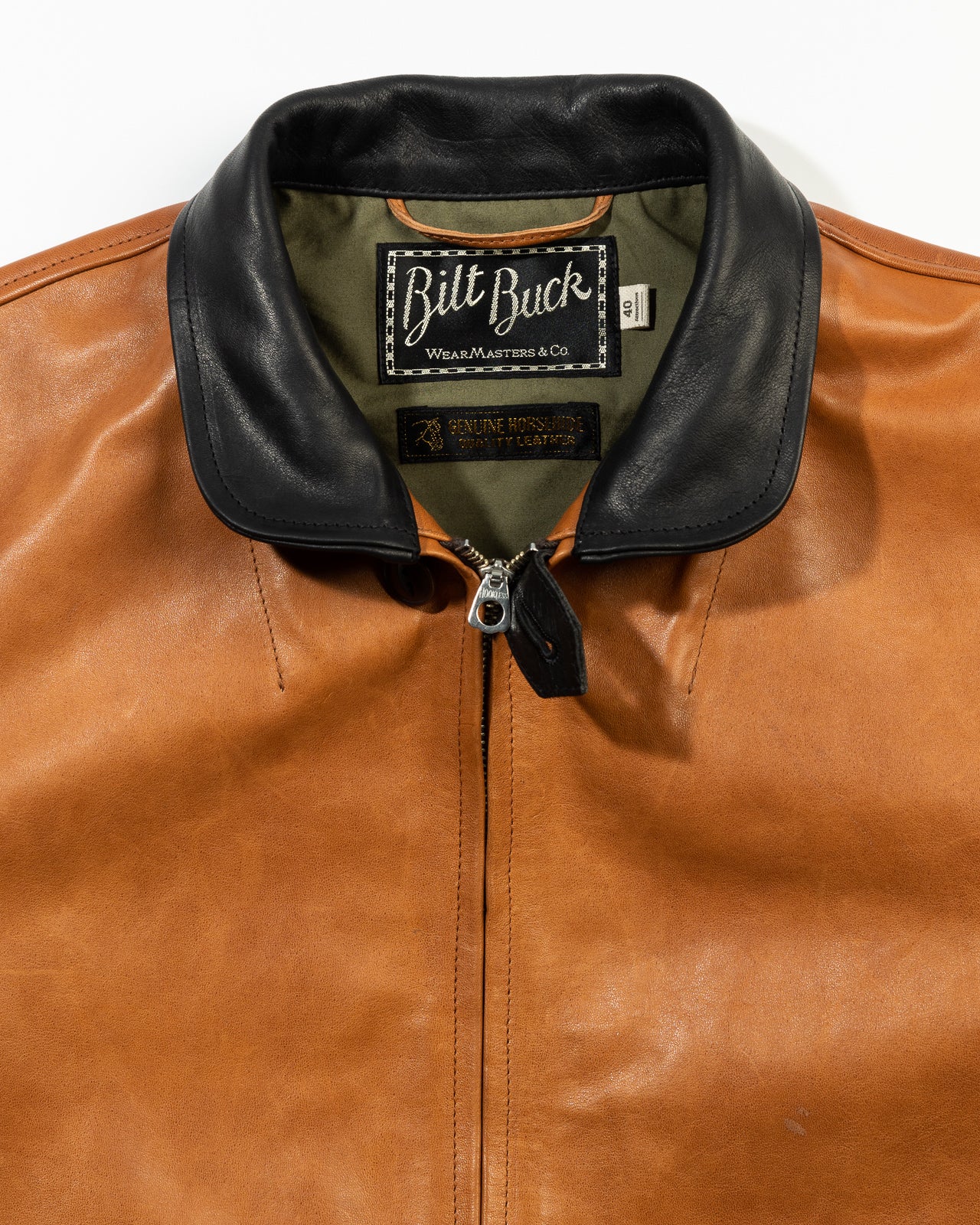 Attractions Horsehide A-1 Zip Jacket - Black / Brown - Standard & Strange