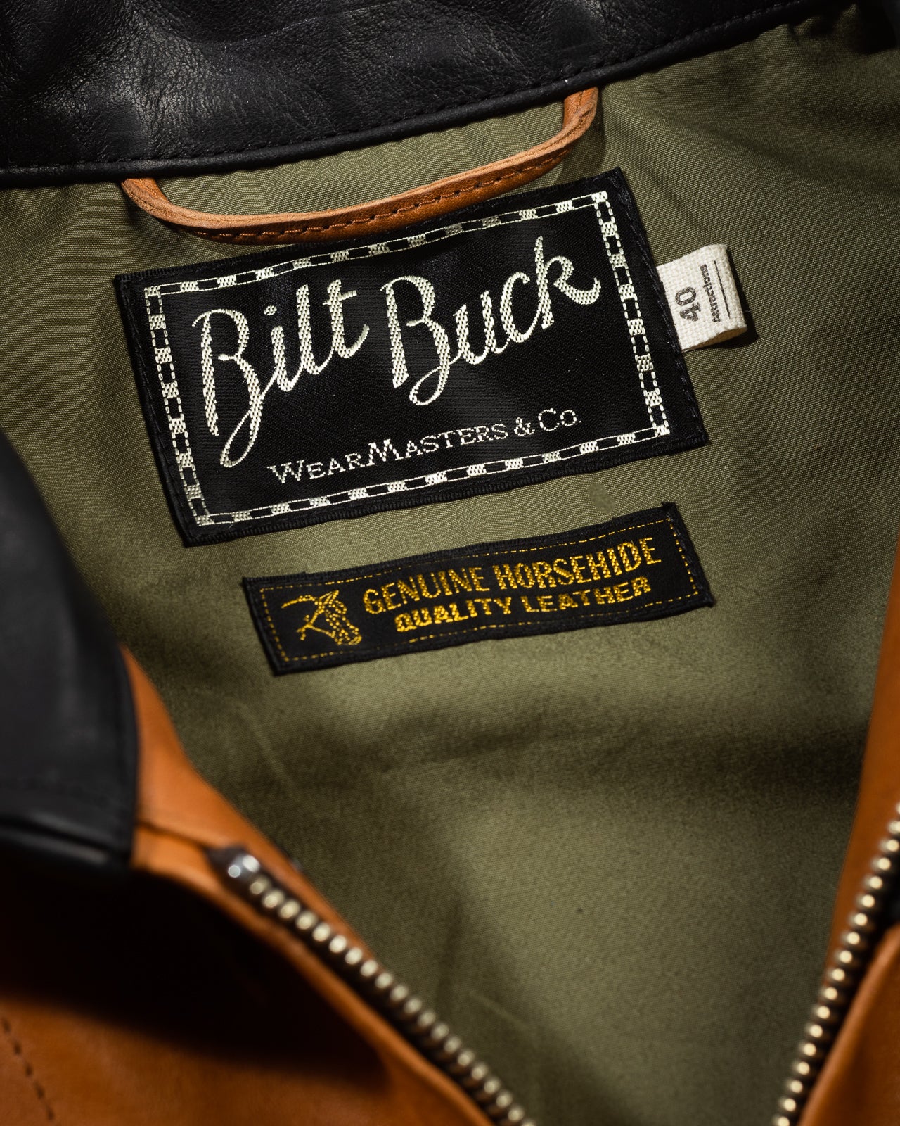 Attractions Horsehide A-1 Zip Jacket - Black / Brown - Standard & Strange