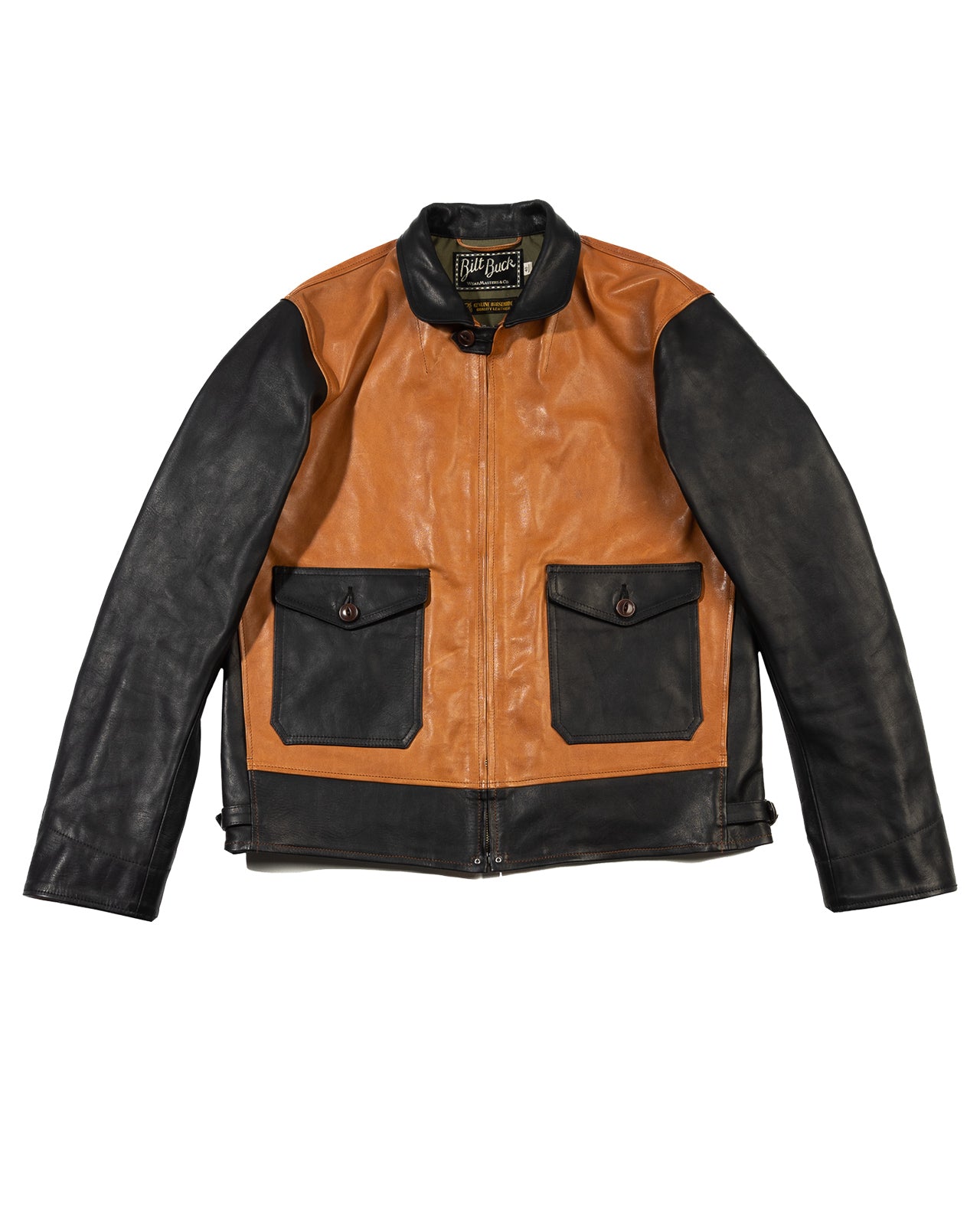 Attractions Horsehide A-1 Zip Jacket - Black / Brown - Standard & Strange