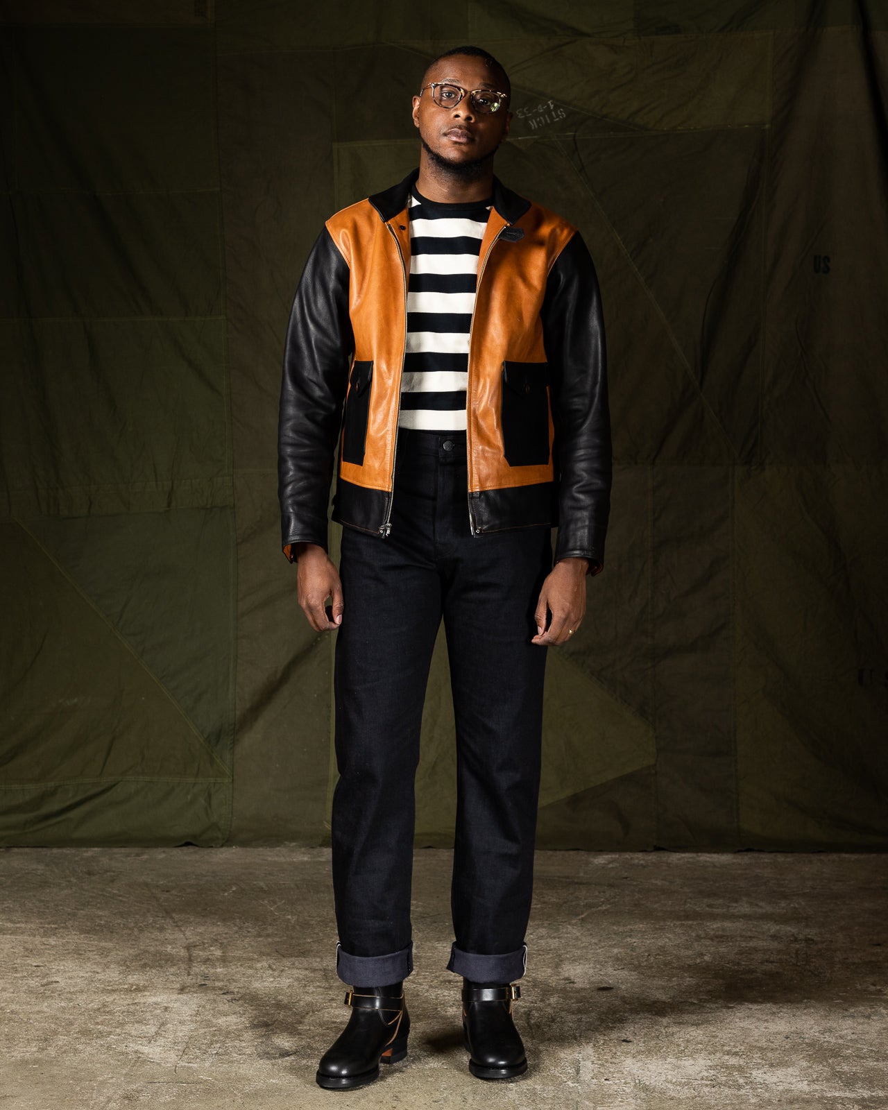 Attractions Horsehide A-1 Zip Jacket - Black / Brown - Standard & Strange