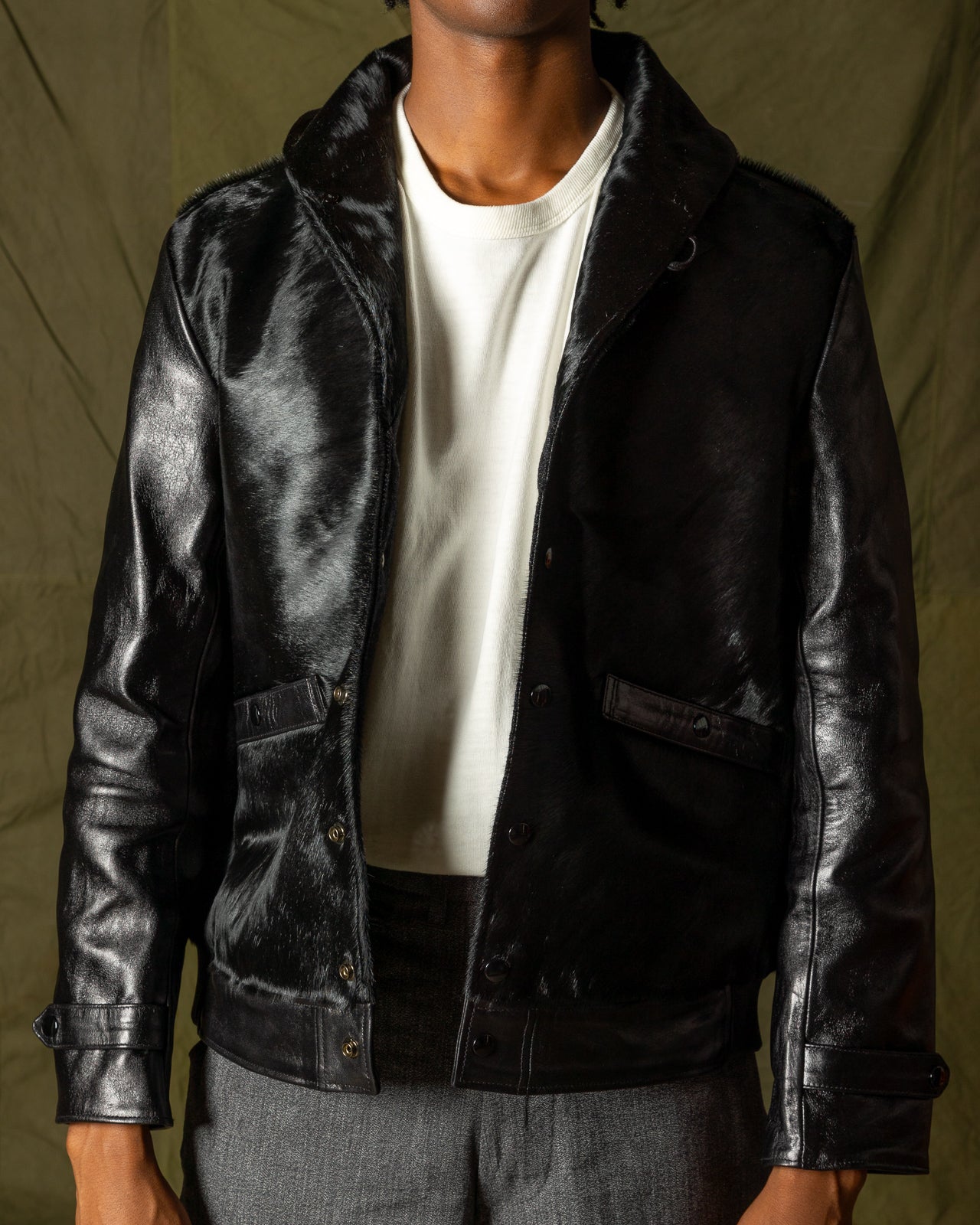 Attractions King Shawl Jacket - Black Hair on Hide - Standard & Strange