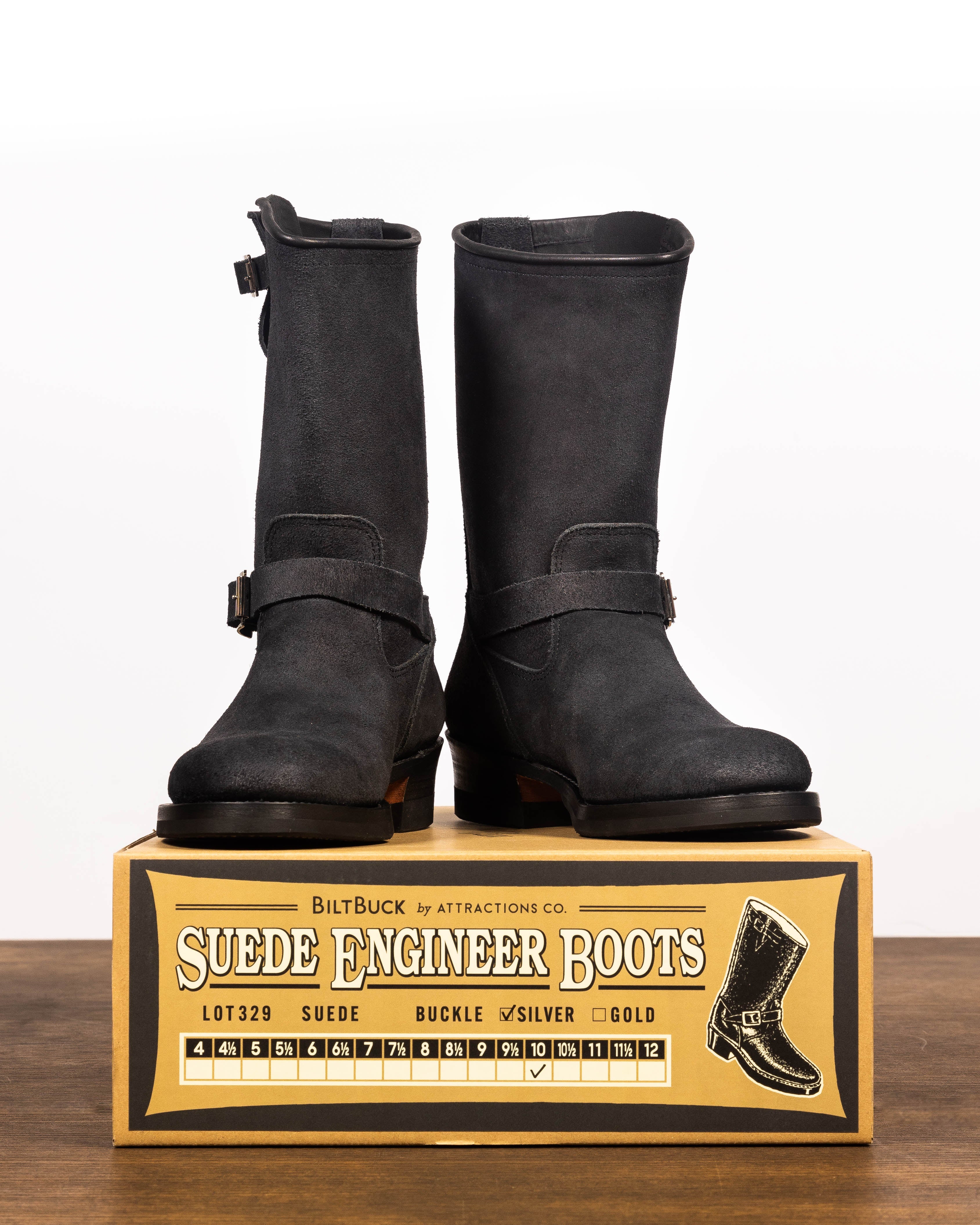 Attractions Suede Engineer Boot - Black - Standard & Strange