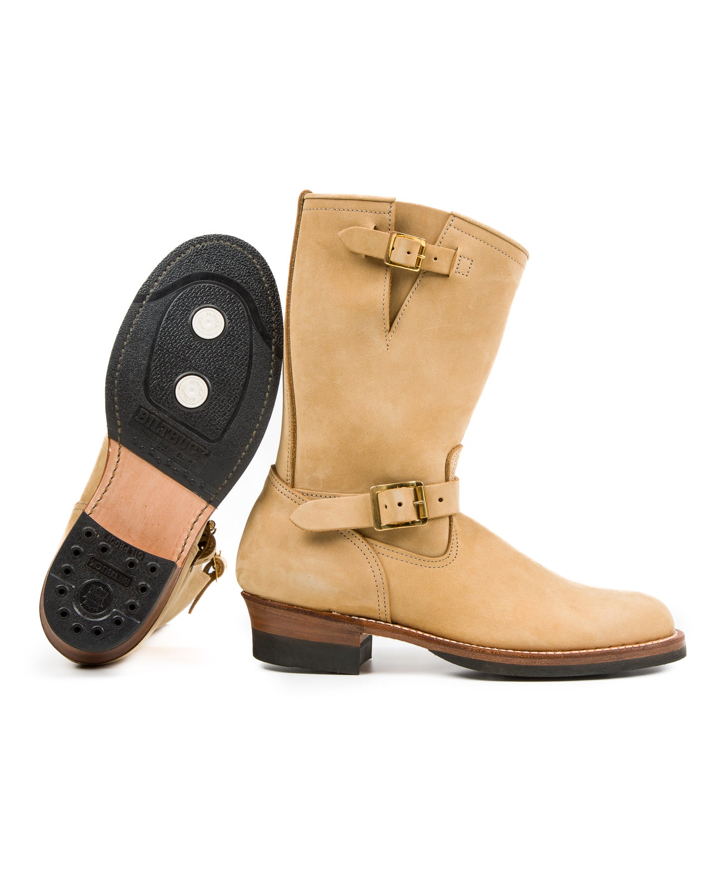 Attractions Suede Engineer Boot - Sand Beige Nubuck - Standard & Strange