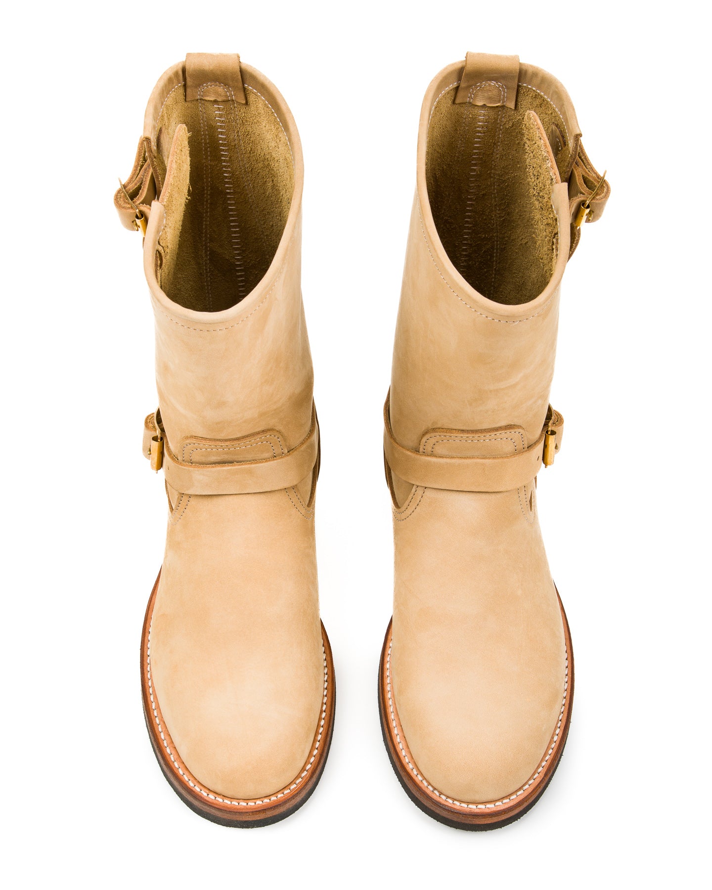 Attractions Suede Engineer Boot - Sand Beige Nubuck - Standard & Strange