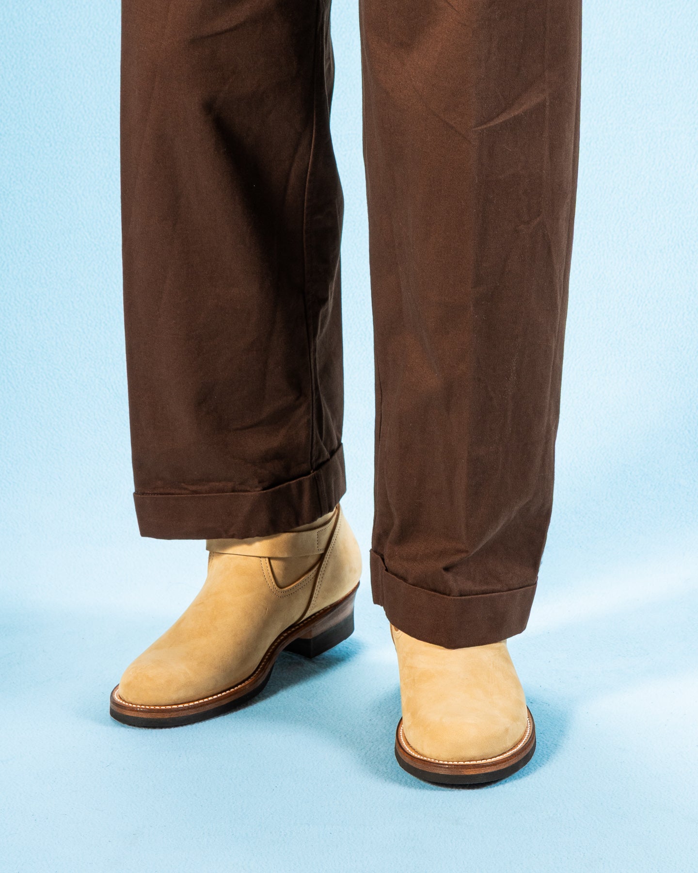 Attractions Suede Engineer Boot - Sand Beige Nubuck - Standard & Strange