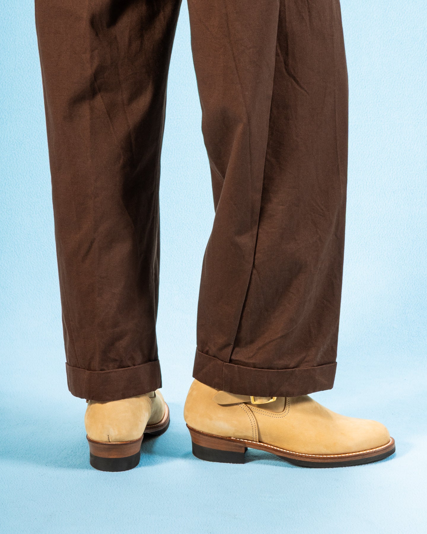 Attractions Suede Engineer Boot - Sand Beige Nubuck - Standard & Strange