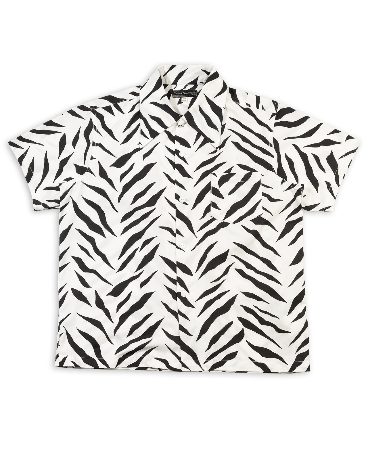 mens zebra print dress shirt Zebra Print Cotton Men's Shirt Relaxed Fit Short Sleeve Button Down Black White Pattern Summer Festival Streetwear Top