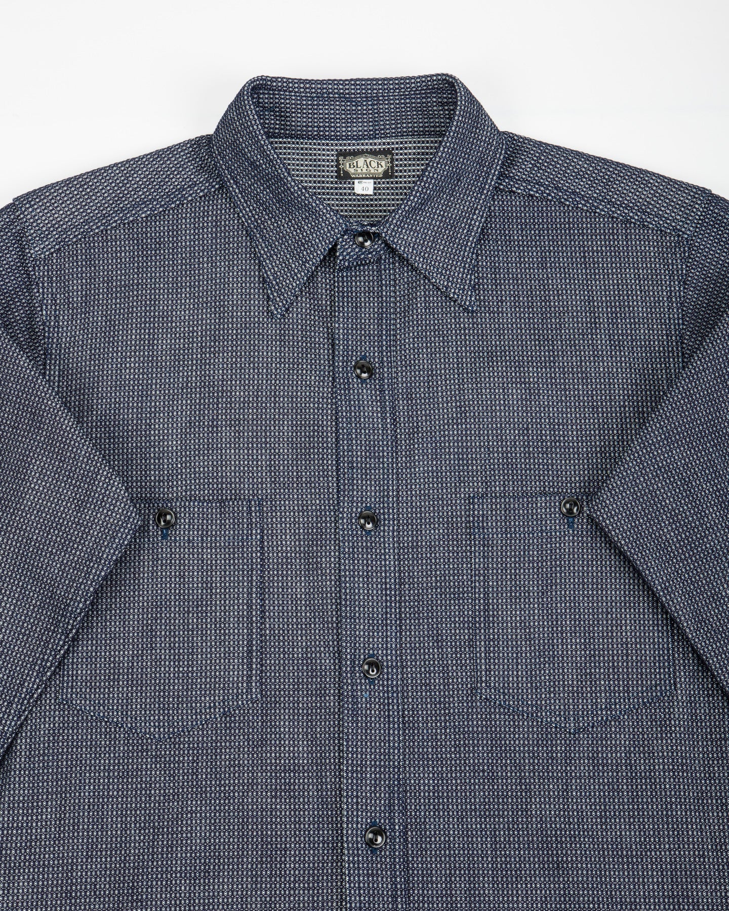 Black Sign 10 oz Dobby Denim Open Pocket Work Shirt - Dark Indigo - Standard & Strange