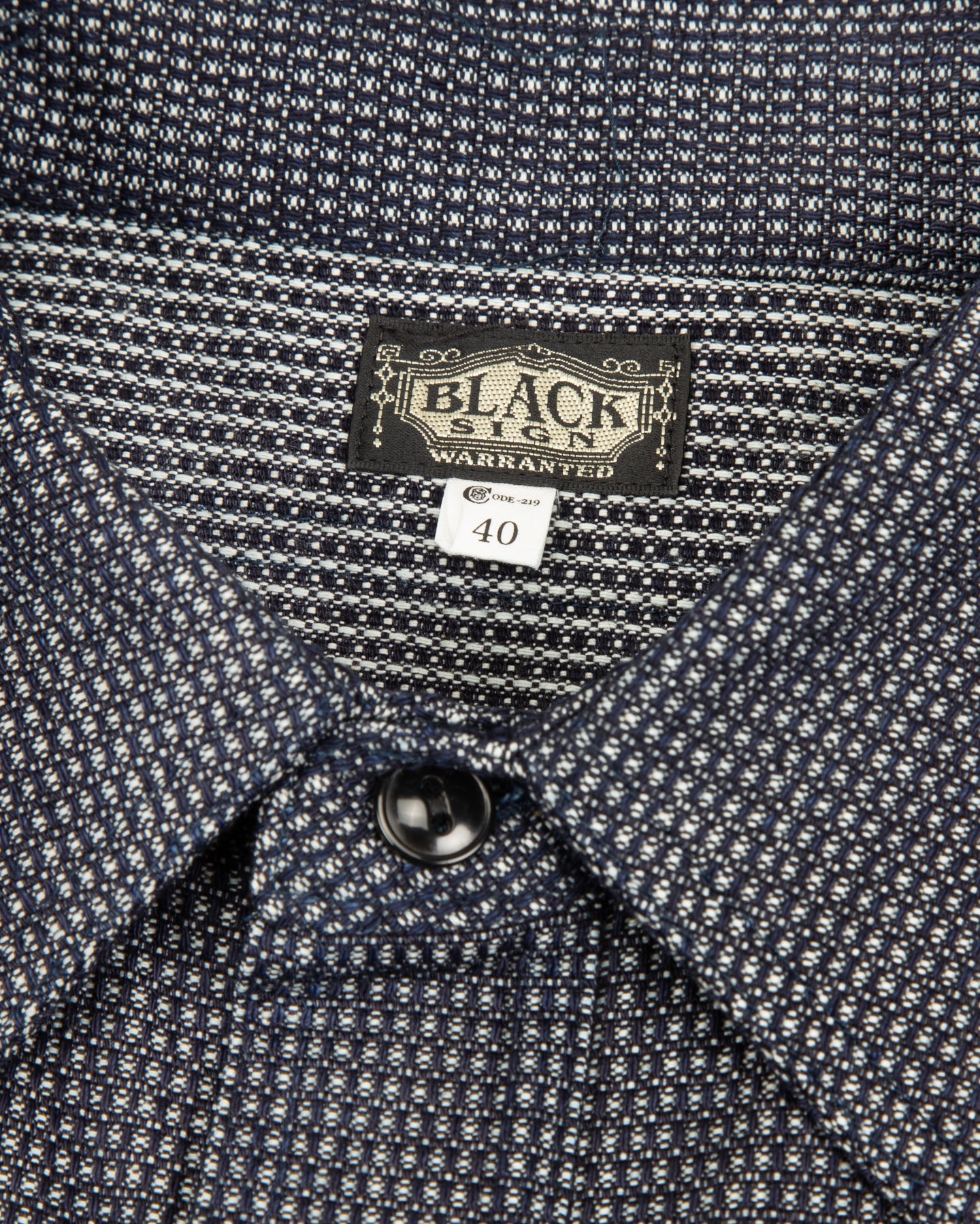 Black Sign 10 oz Dobby Denim Open Pocket Work Shirt - Dark Indigo - Standard & Strange