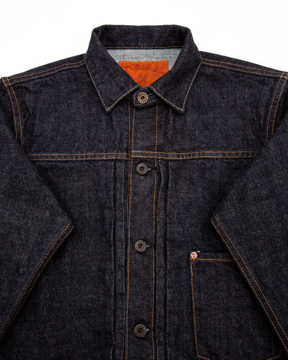 Black Sign 14oz Indigo Denim Pleats Jacket - Standard & Strange