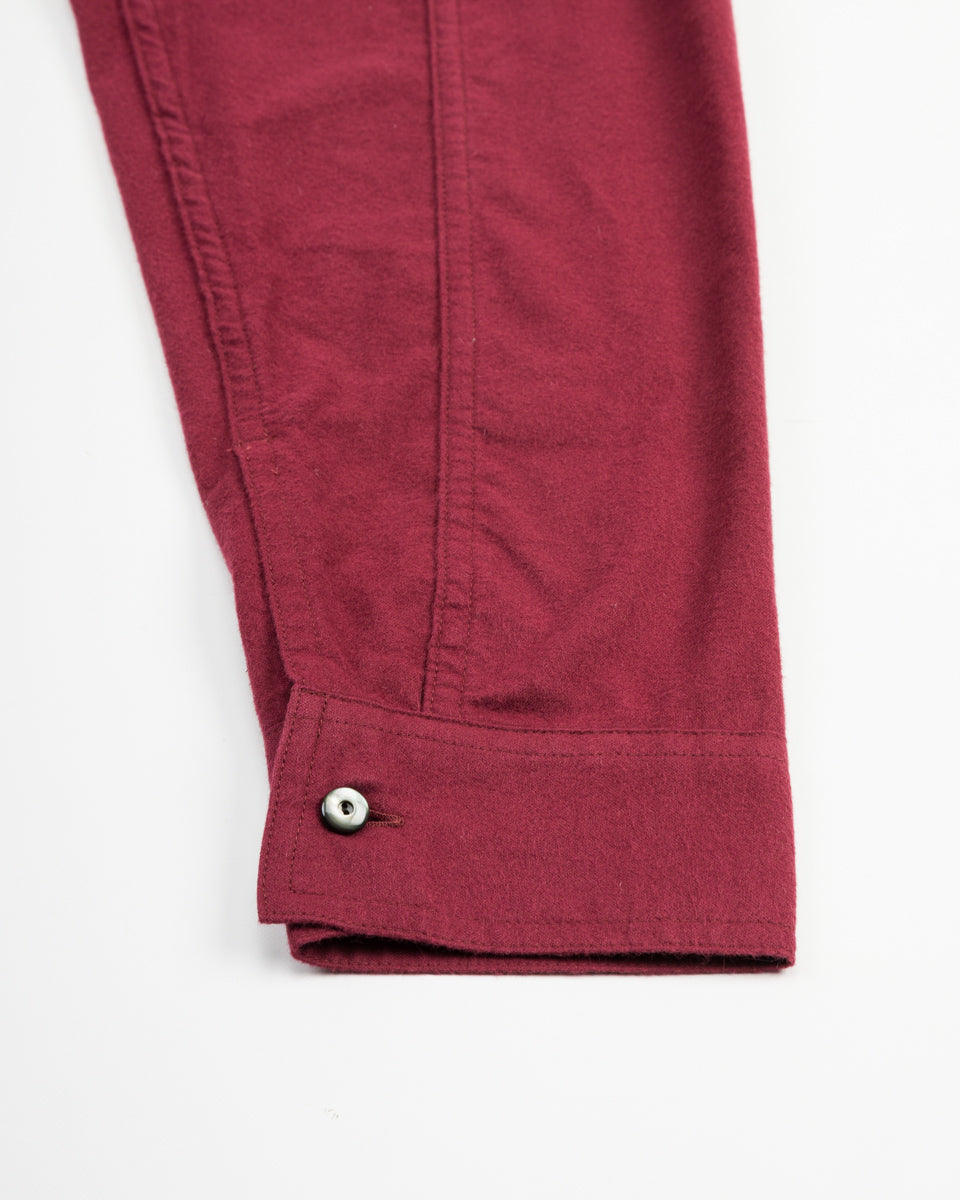 Black Sign 1920s Cow Boy Flannel Shirt - Bordeaux - Standard & Strange