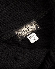 Black Sign 1920s Worsted Byron Collar Jersey x Border Sleeves - Mat Black x Rat Gray Border - Standard & Strange