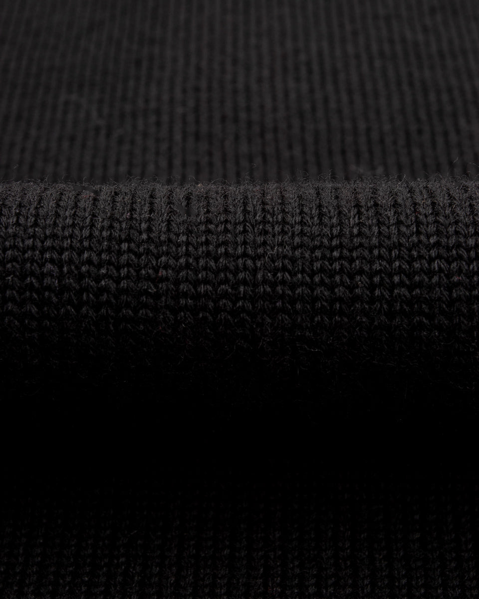 Black Sign 1920s Worsted Byron Collar Jersey x Border Sleeves - Mat Black x Rat Gray Border - Standard & Strange