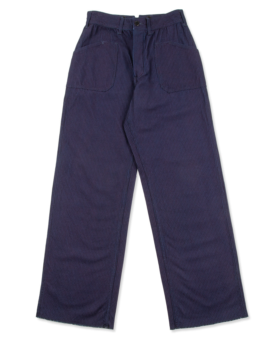 Black Sign 1920s "Sashiko" Montgomery Trousers - Deep Indigo - Standard & Strange